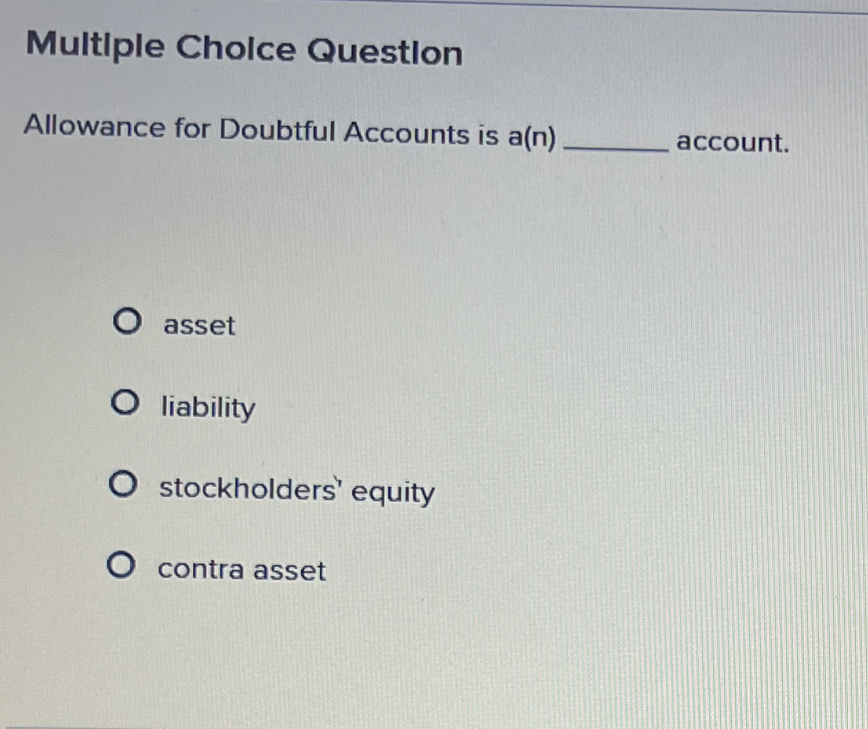 Multiple Cholce Questlon Allowance for Doubtful