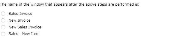 The name of the window that appears after the