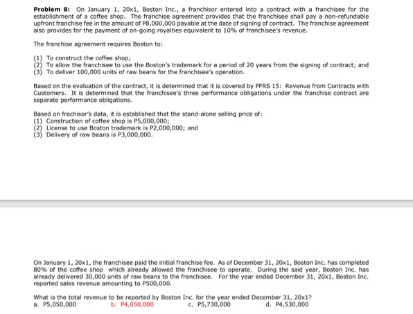 Need Solution Problem 8: On January 1, 20x1,