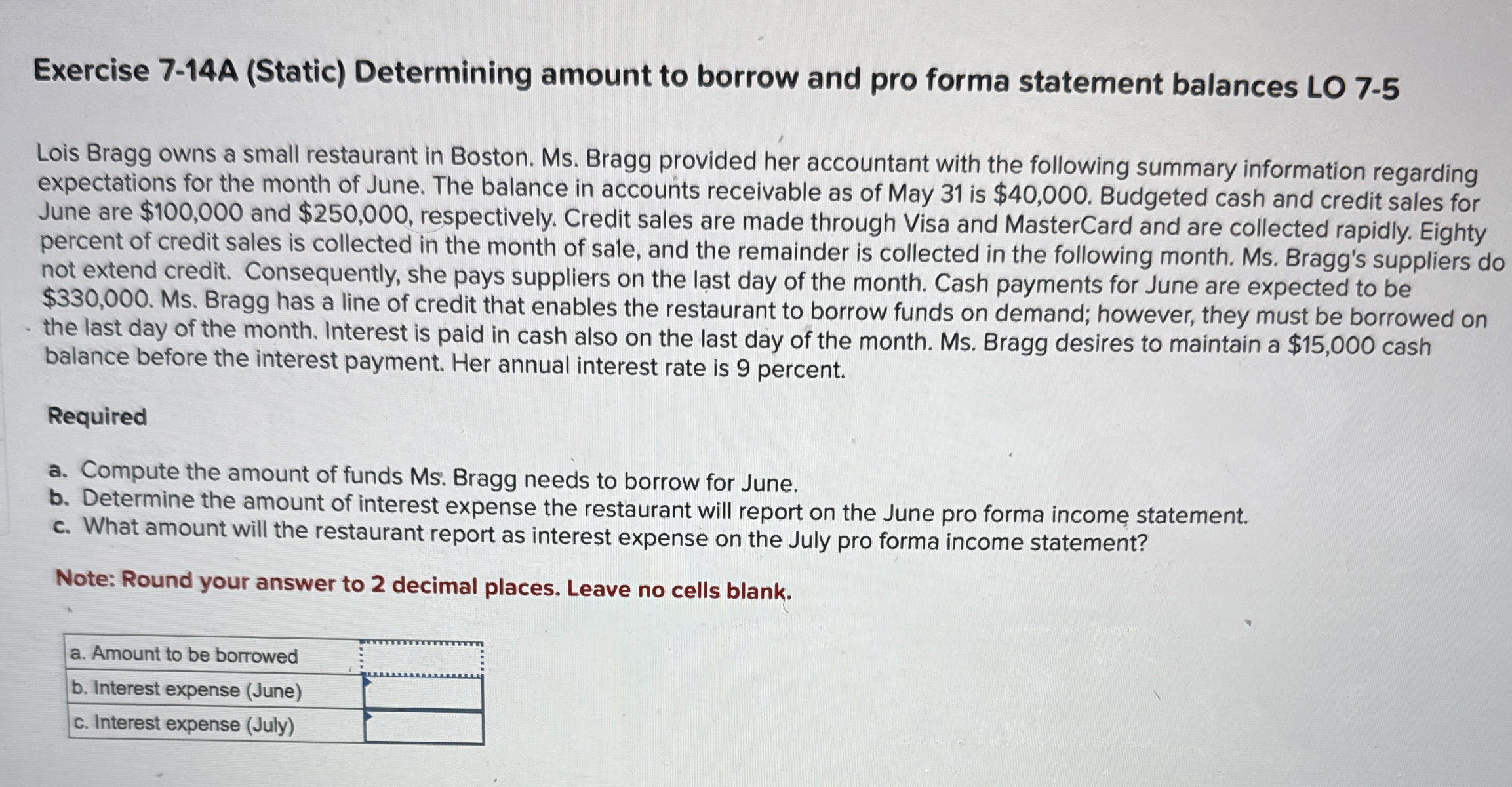 Exercise 7 - 1 4 A ( Static ) Determining amount