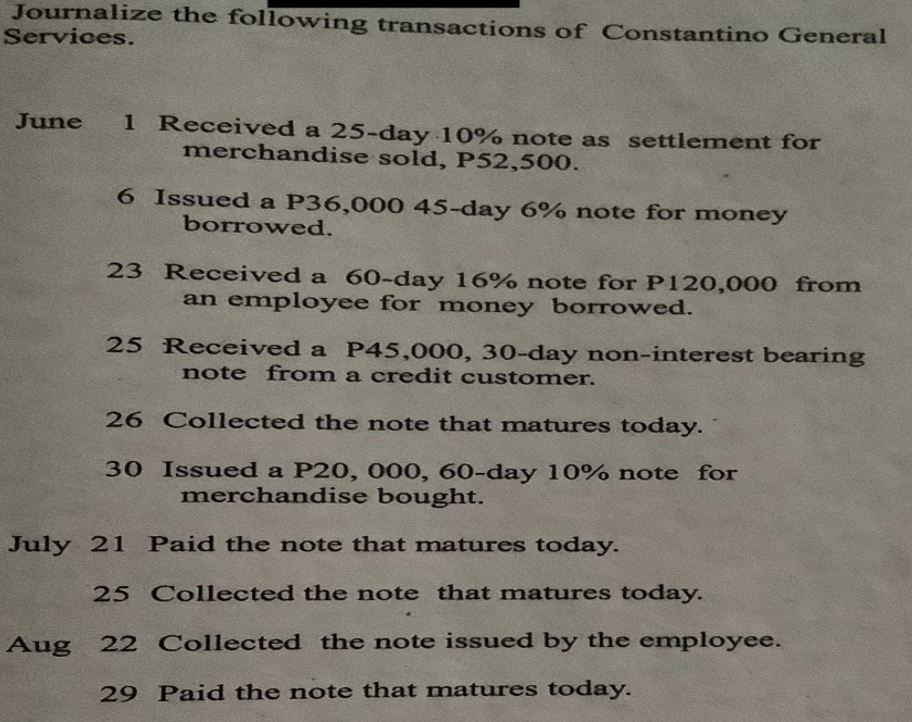 Is it correct for August 29 dr notes payable