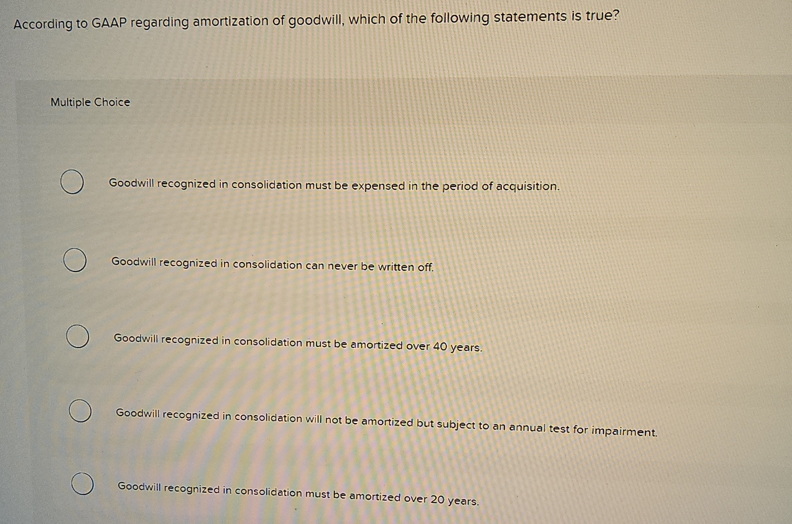 According to GAAP regarding amortization of