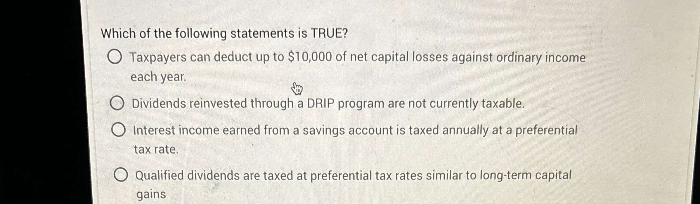 Which of the following statements is TRUE?