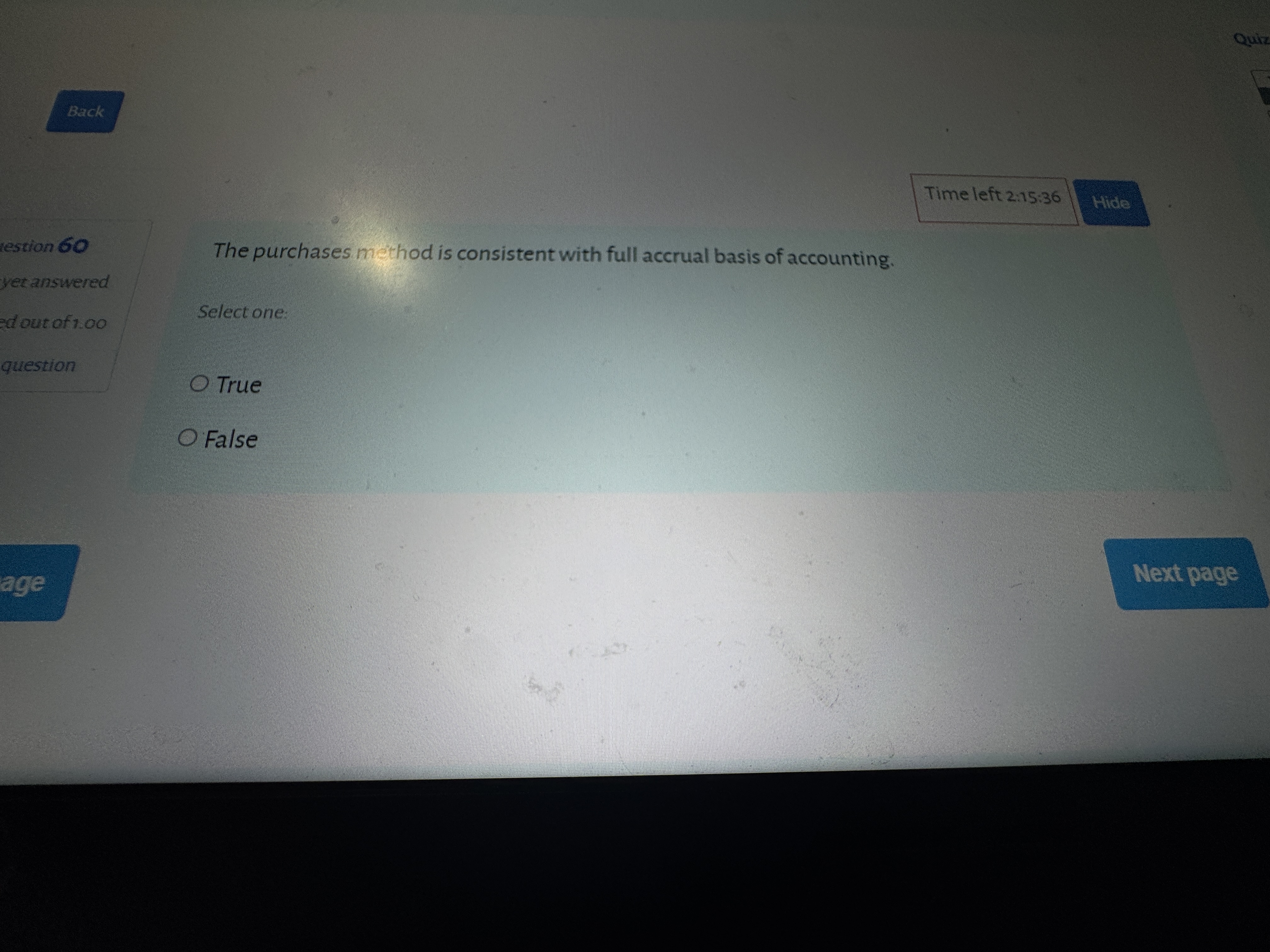 Time left 2 : 1 5 : 3 6 Hide The purchases method