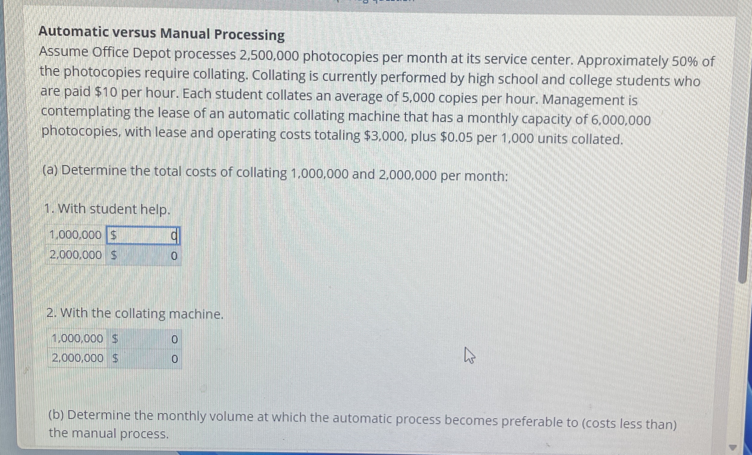 Automatic versus Manual Processing Assume Office