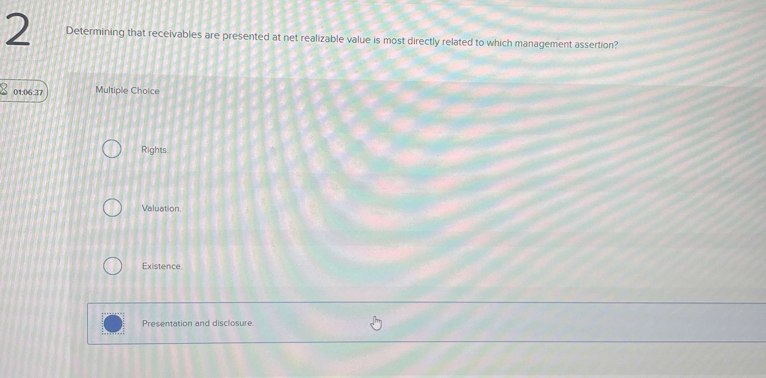 Determining that receivables are presented at net