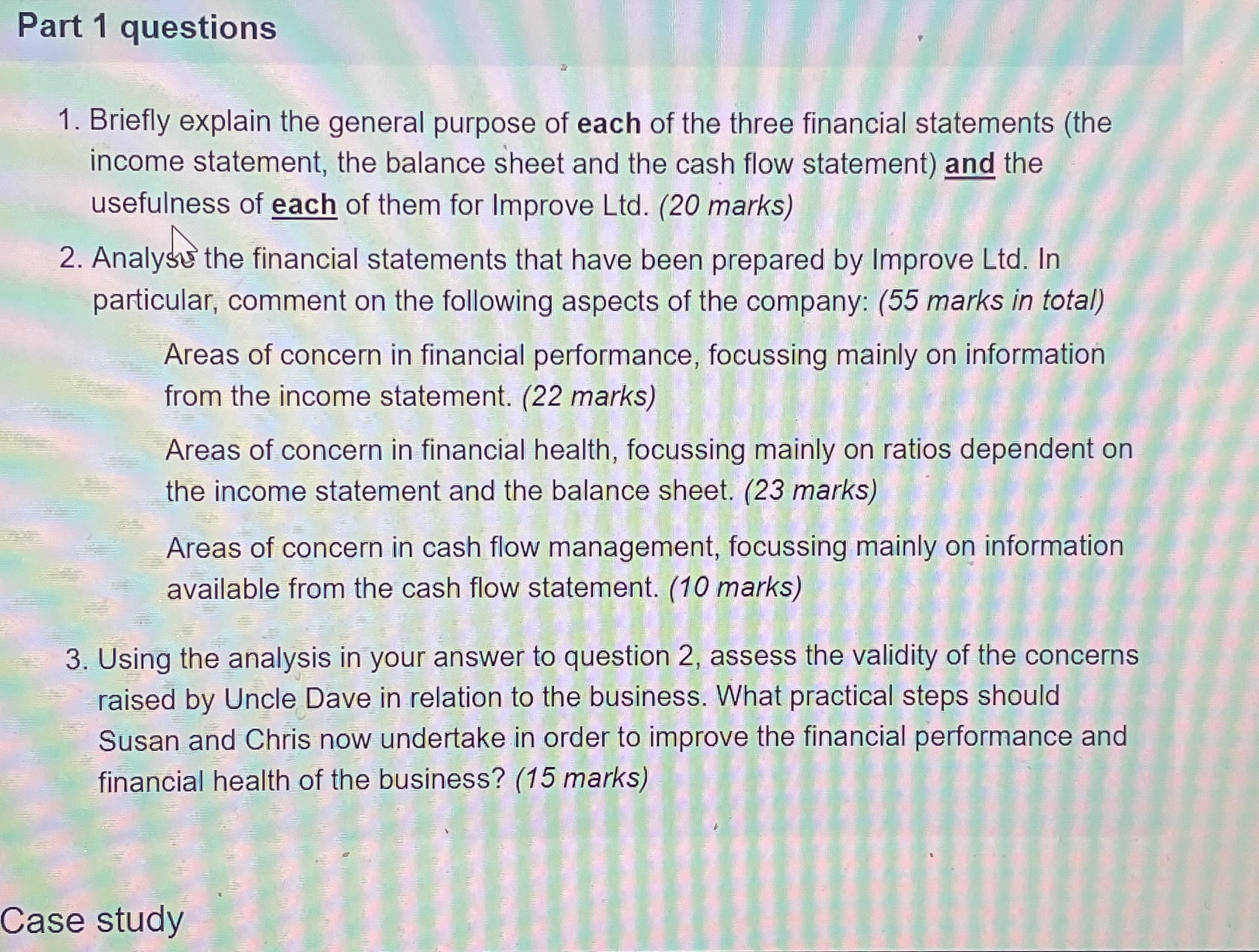 I need help with question 2 please Part 1