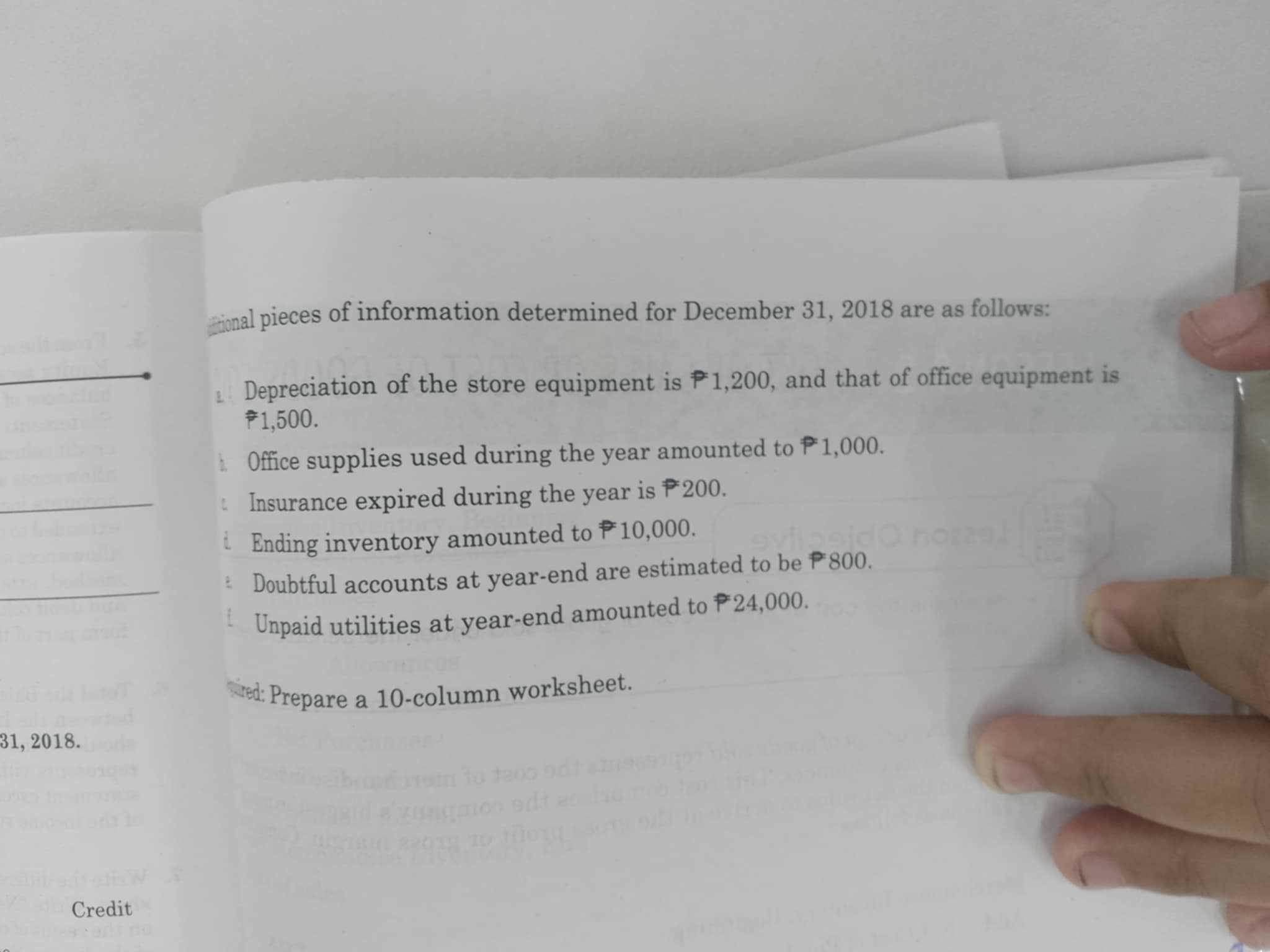 ional pieces of information determined for