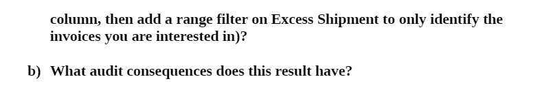 column, then add a range filter on Excess