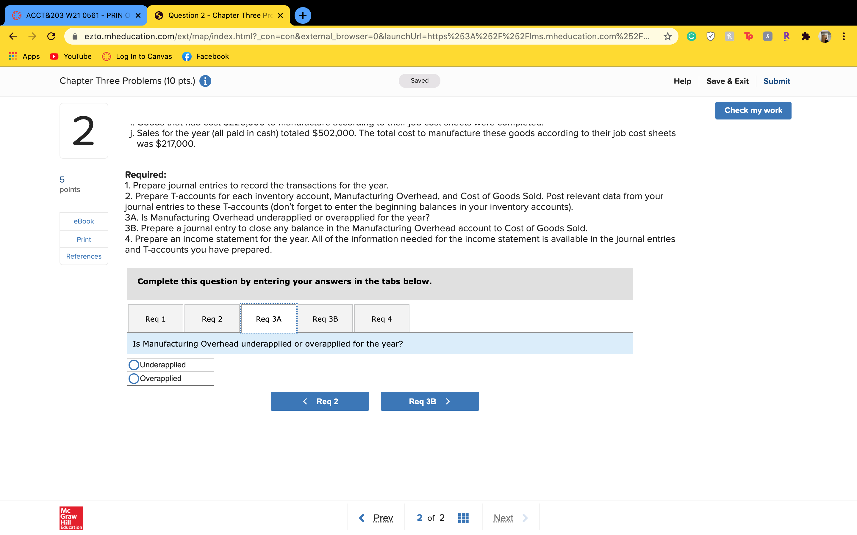 Please help 6 Question 2 - Chapter Three Pr: x 6