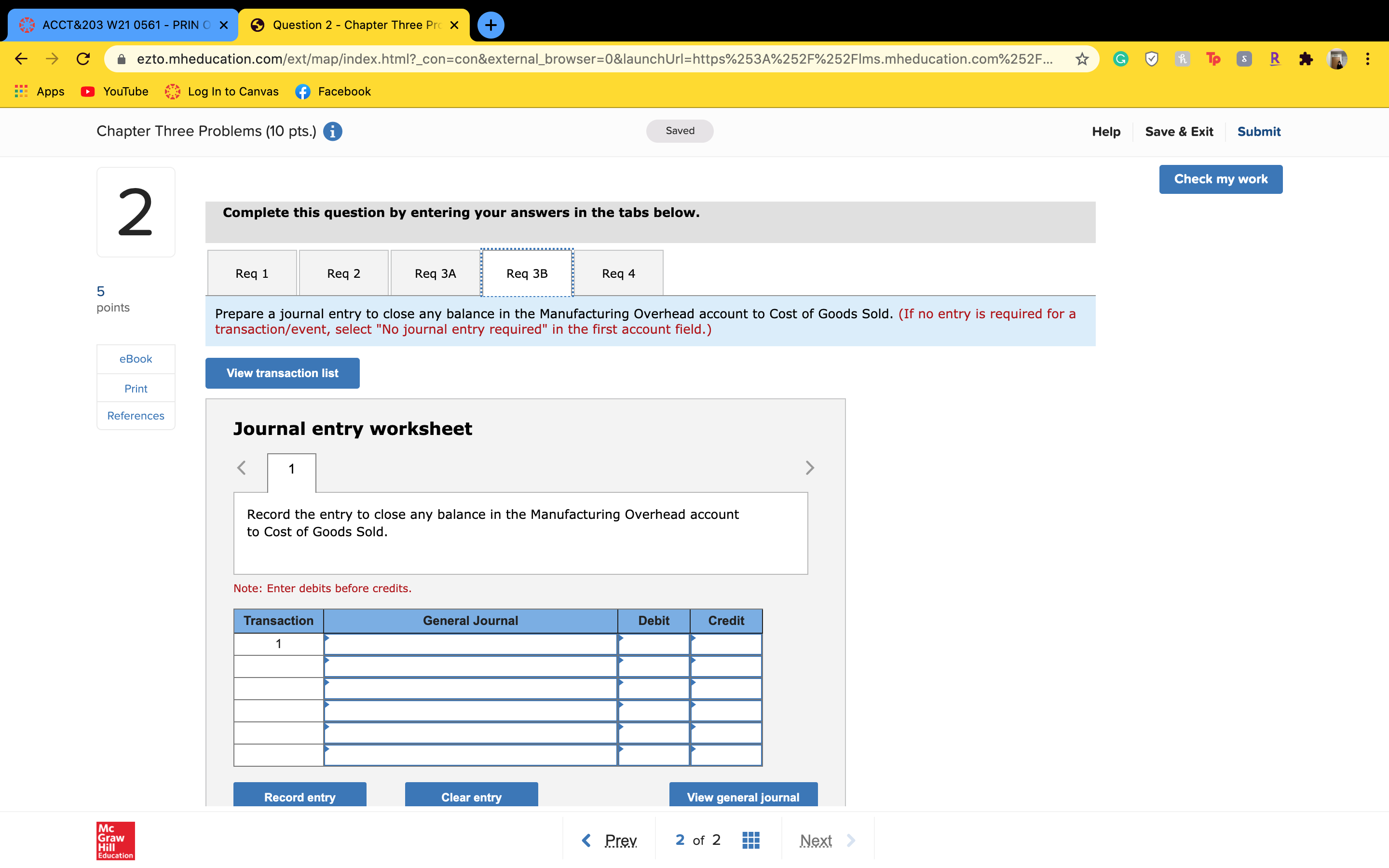 Please help 6 Question 2 - Chapter Three Pr: x 6