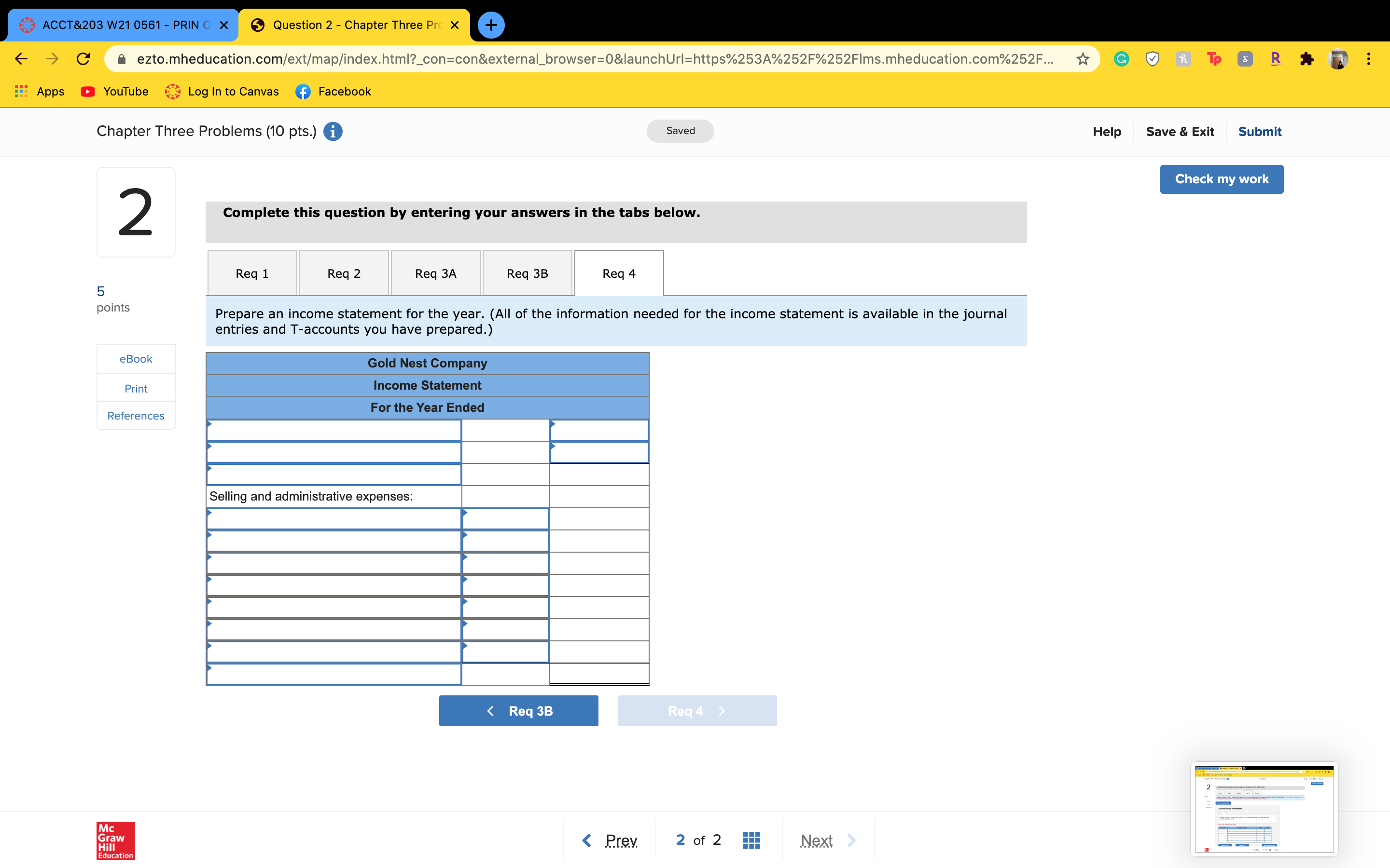 Please help 6 Question 2 - Chapter Three Pr: x 6