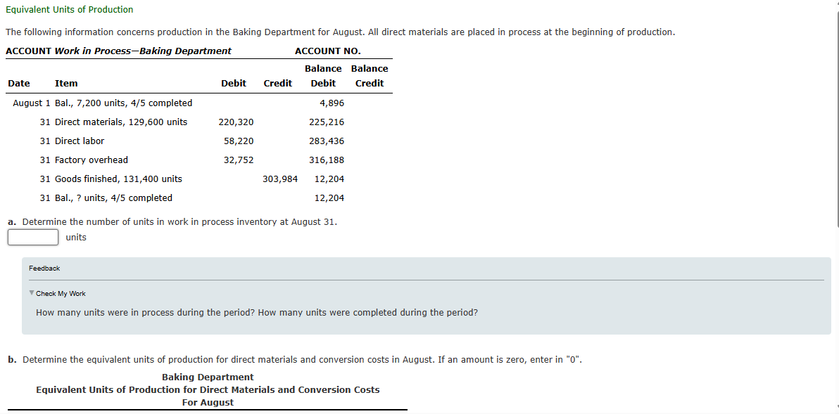 Feedback Check My Work When are the materials