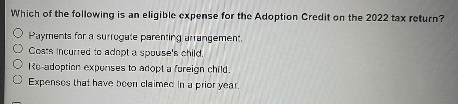 Which of the following is an eligible expense for