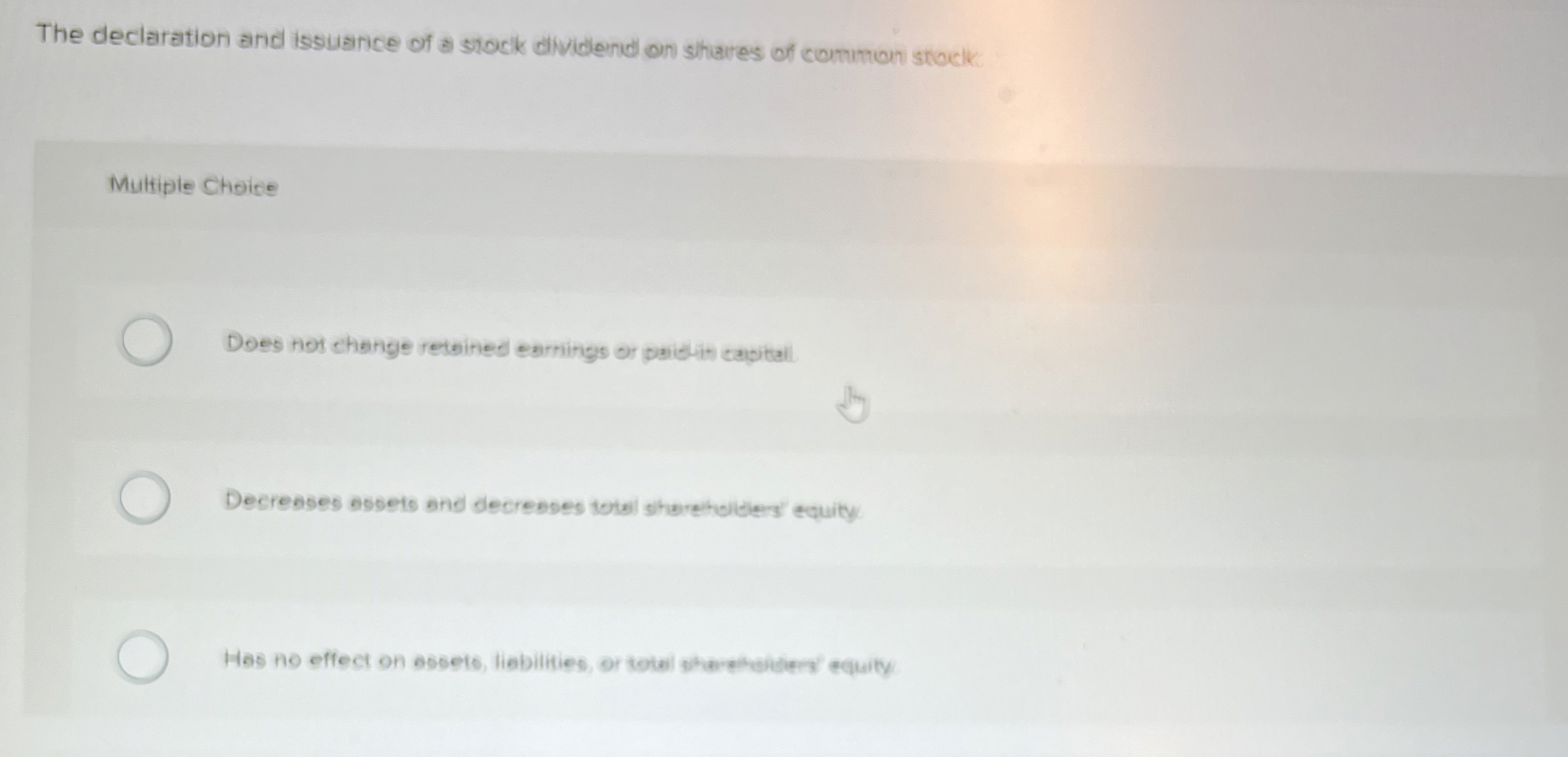 The declaration and issuance of a stock dividend