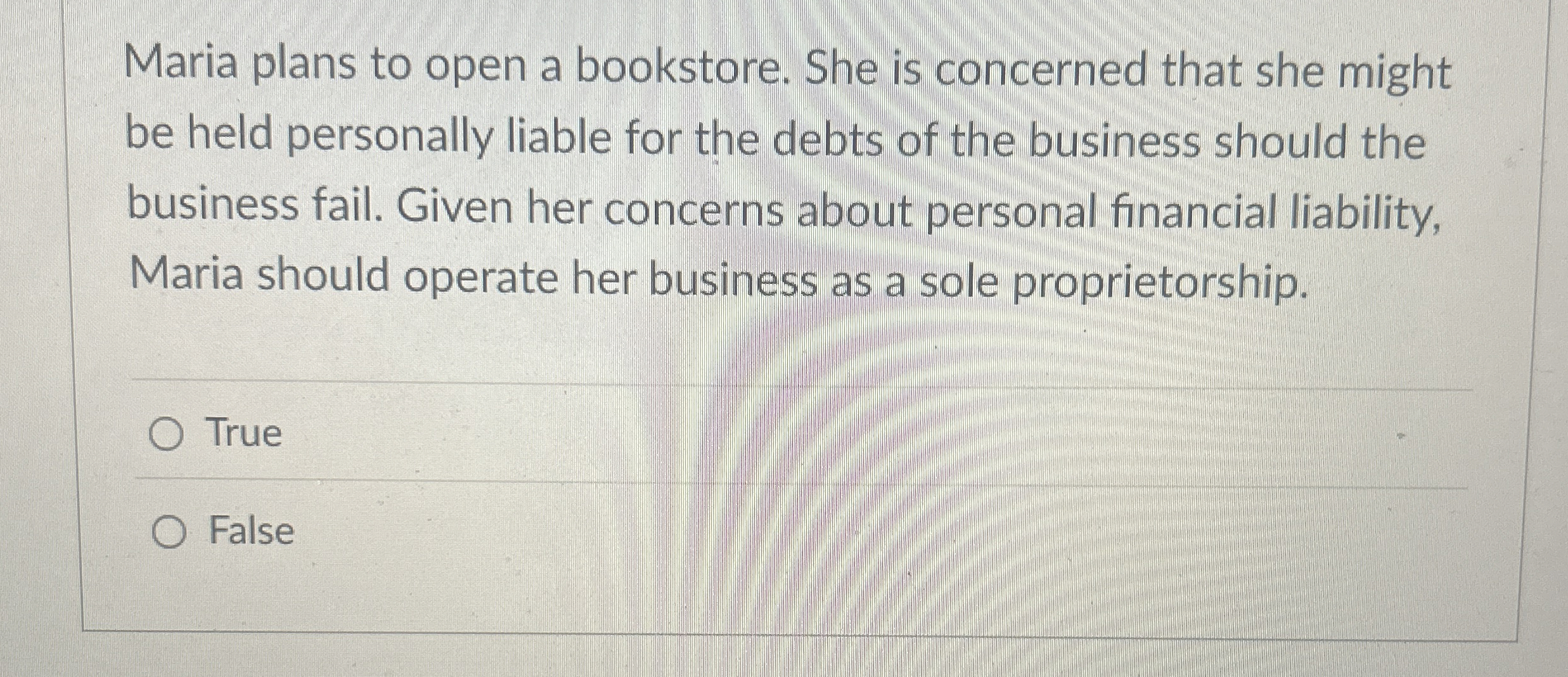 Maria plans to open a bookstore. She is concerned