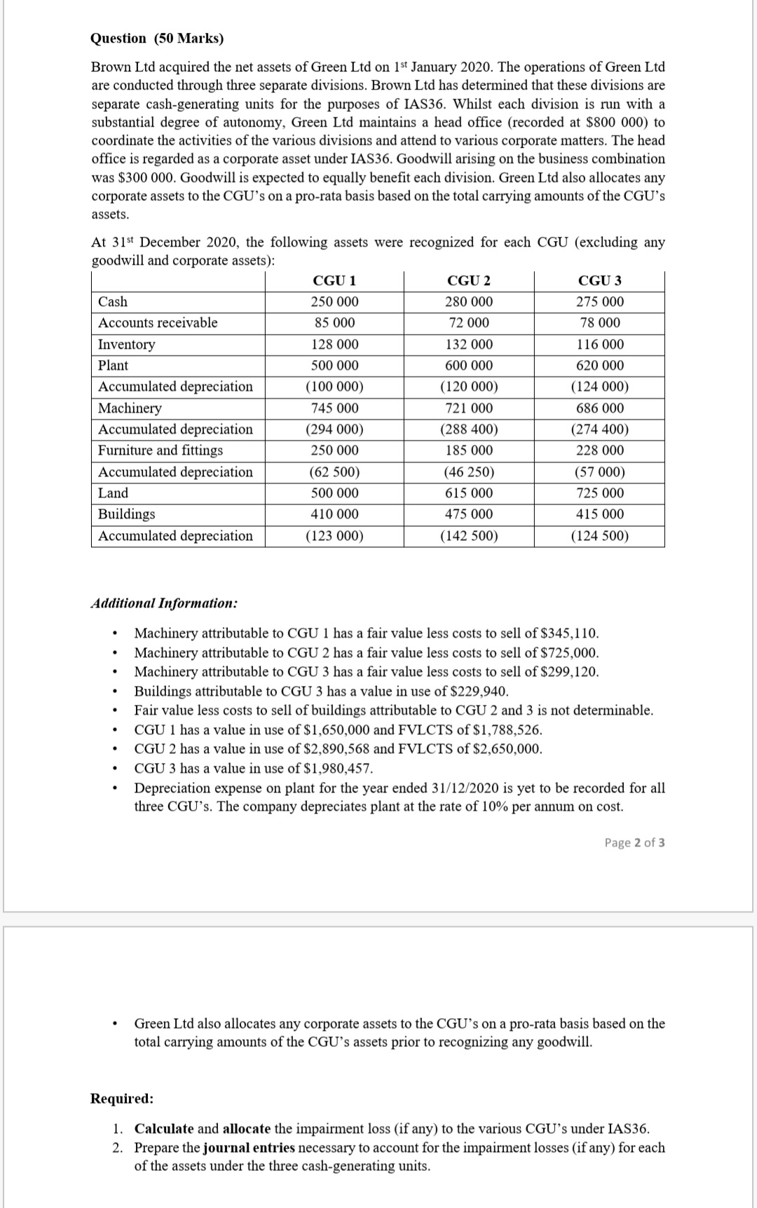 Please assist me to answer the following