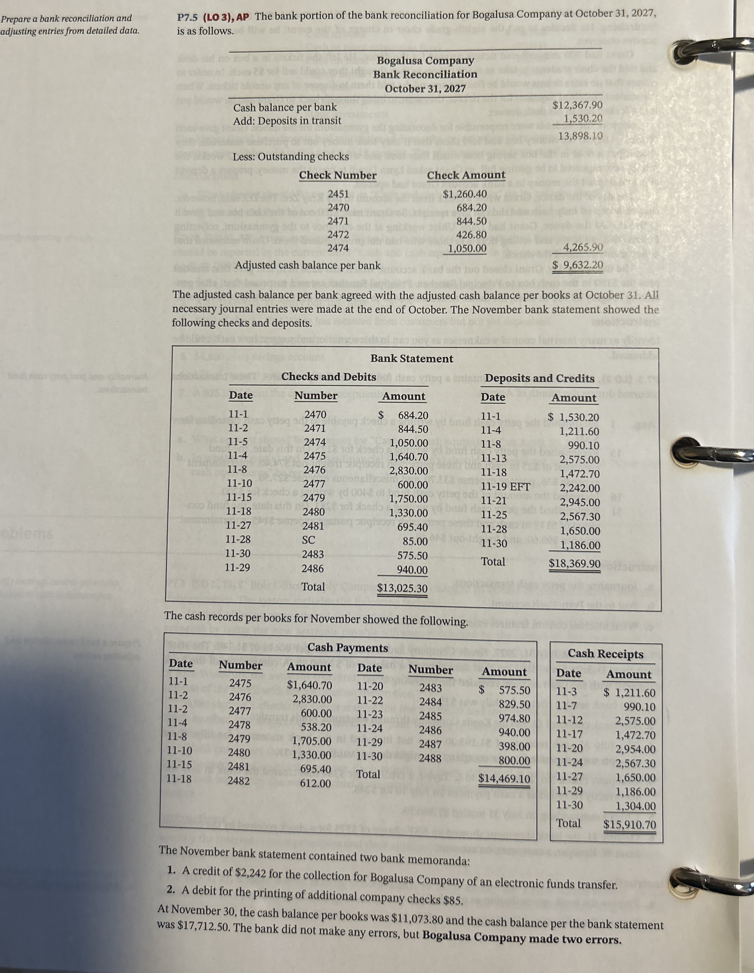 Given this information. Could you a ) prepare a