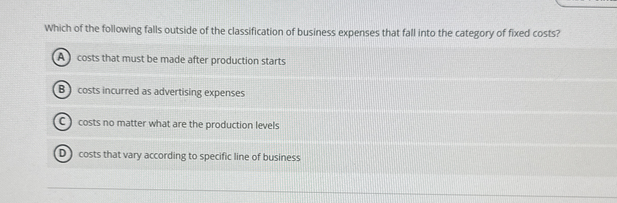 Which of the following falls outside of the