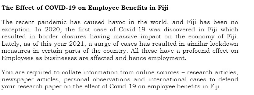 The Effect of COVID 19 on Employee Benets in