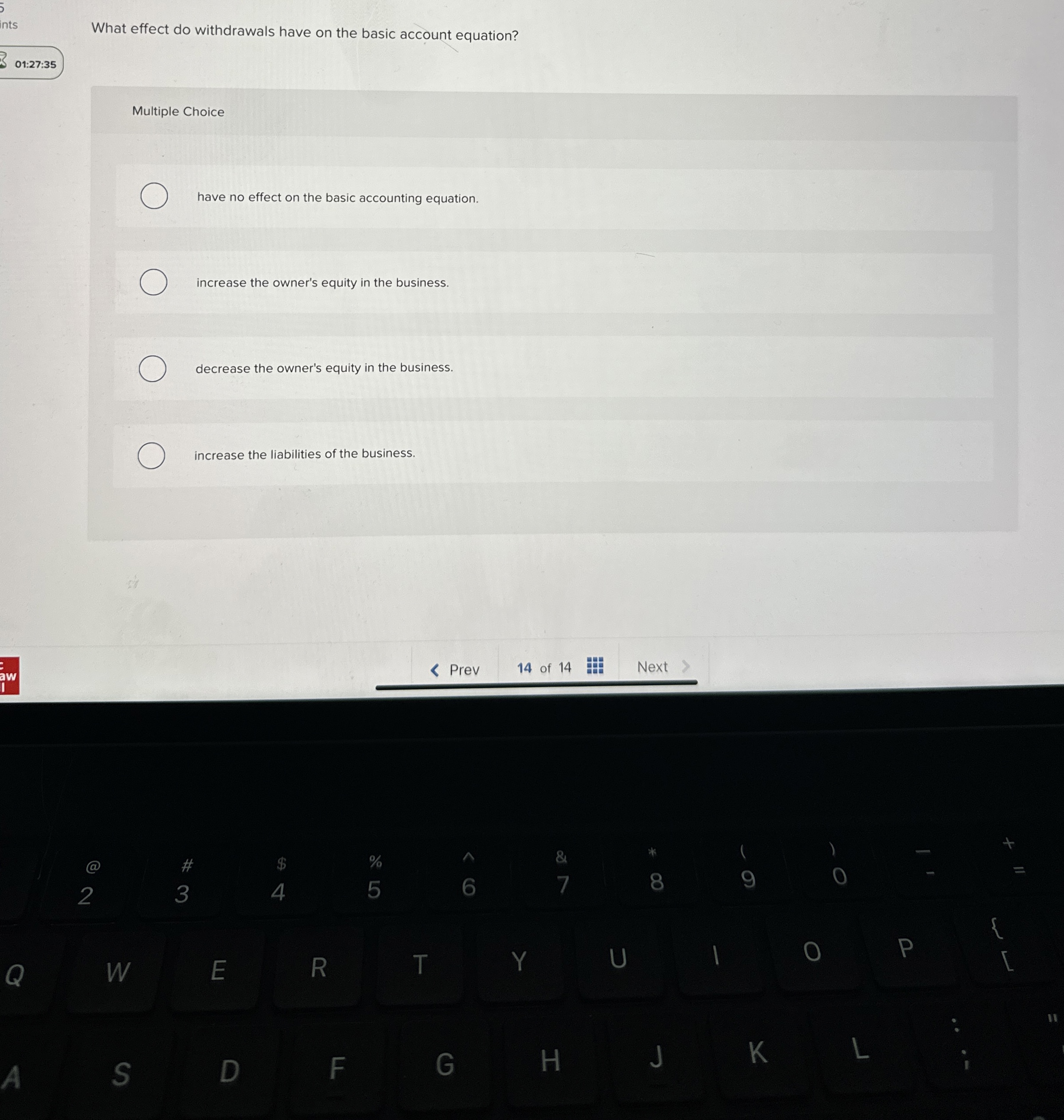 ints What effect do withdrawals have on the basic