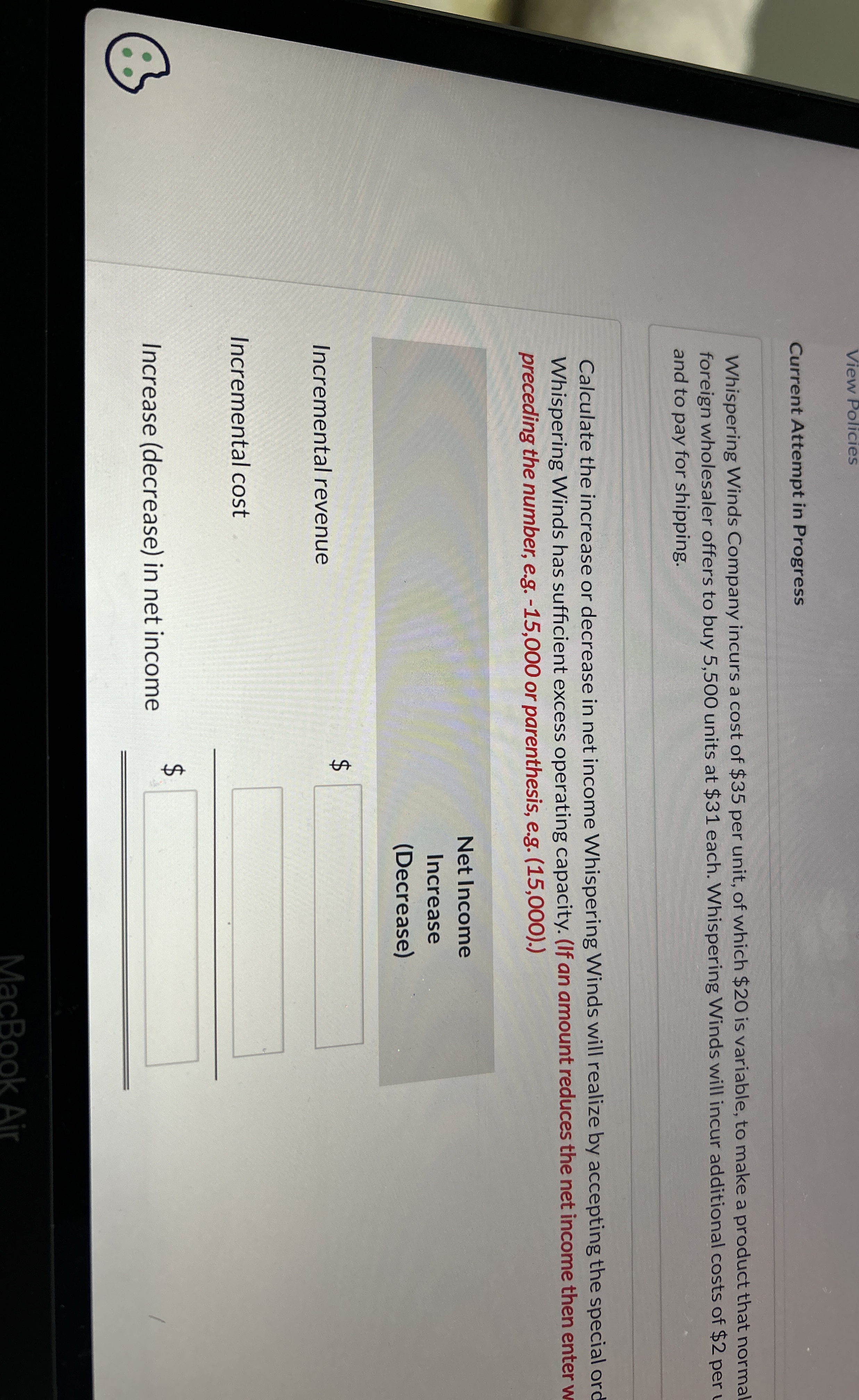 View Policies Current Attempt in Progress