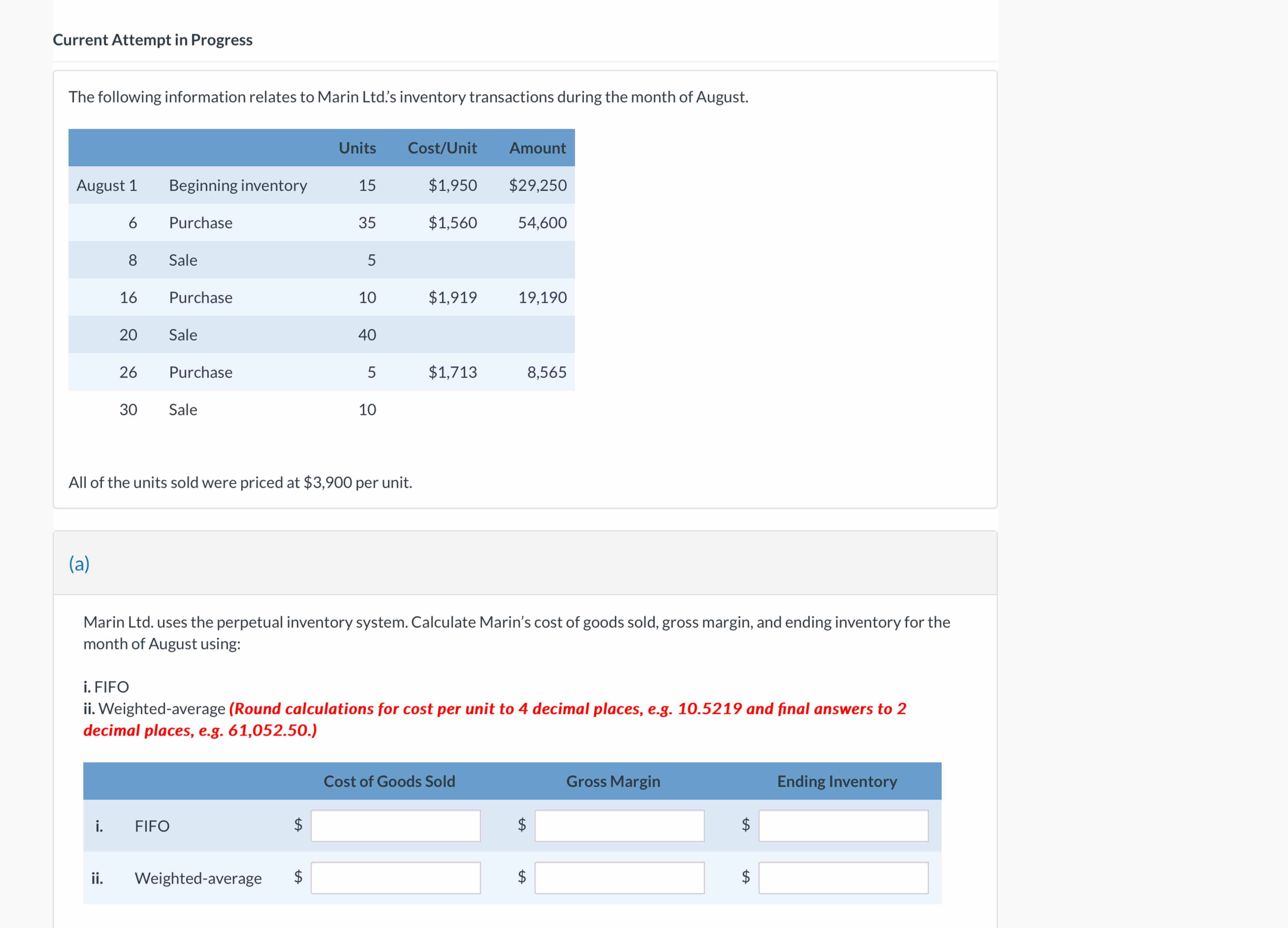 Current Attempt in Progress The following