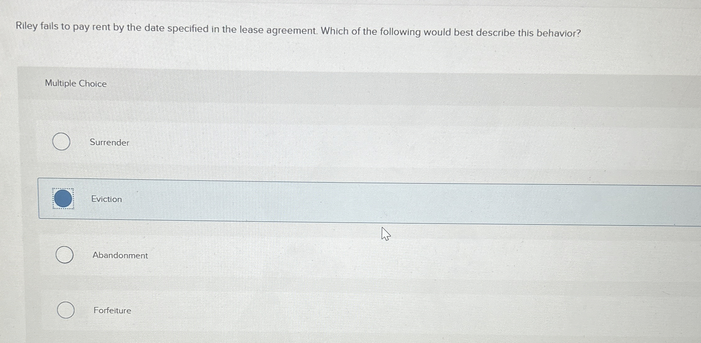 Riley fails to pay rent by the date specified in