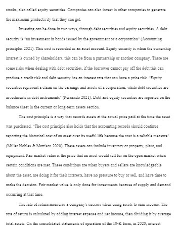 stocks, also called equity securities. Companies