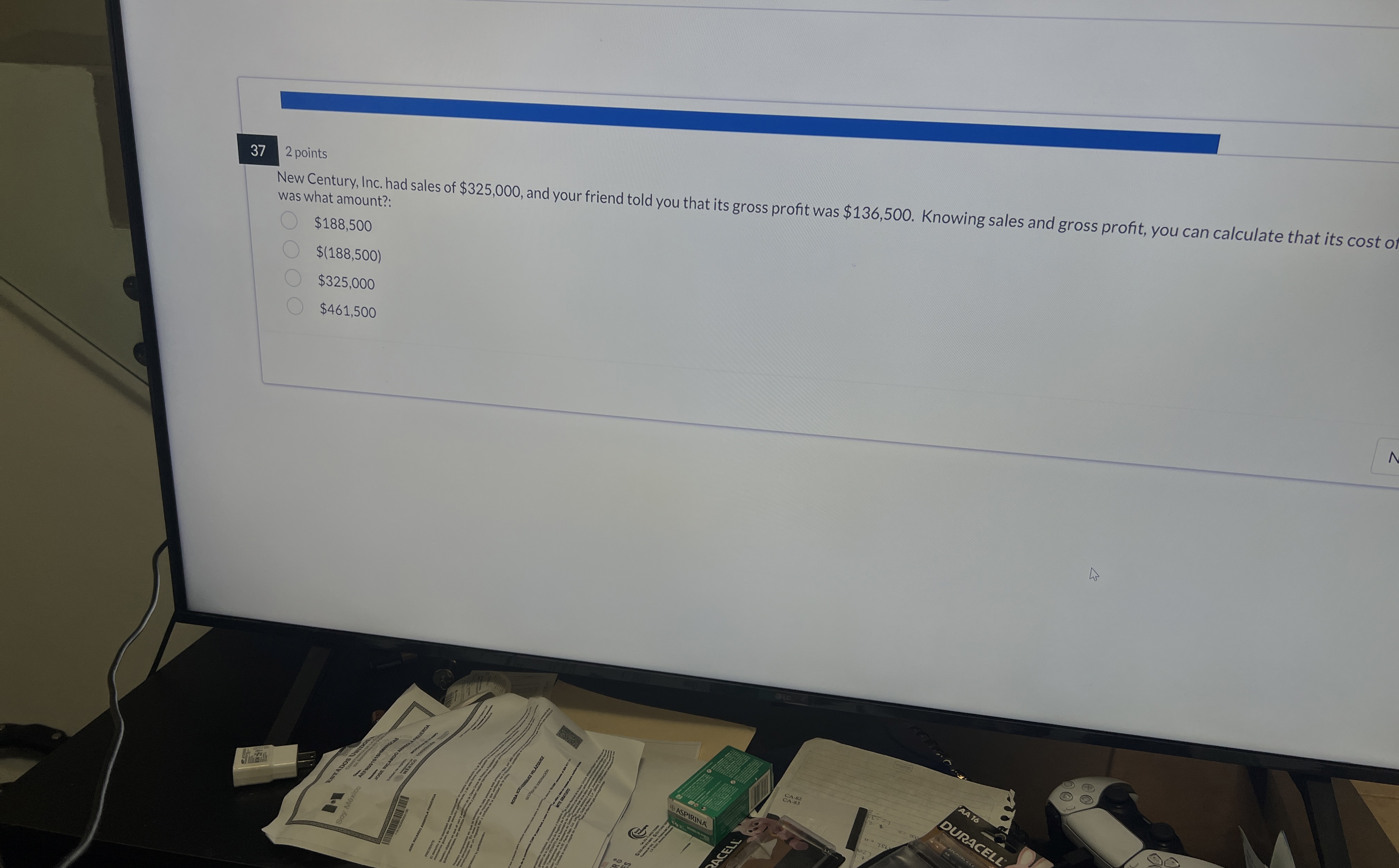 3 7 2 points was what amount? $ 1 8 8 , 5 0 0 $ (