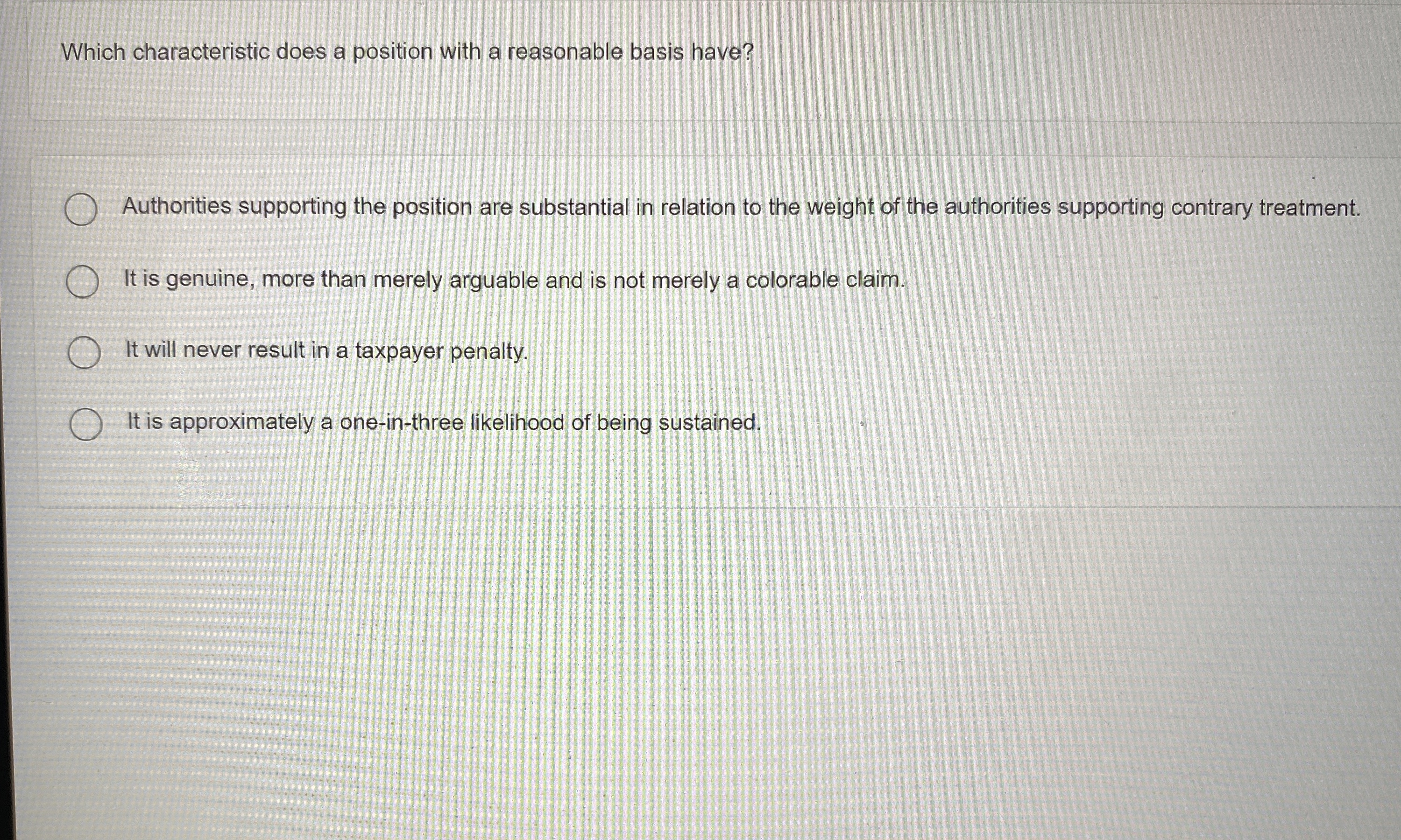 Which characteristic does a position with a