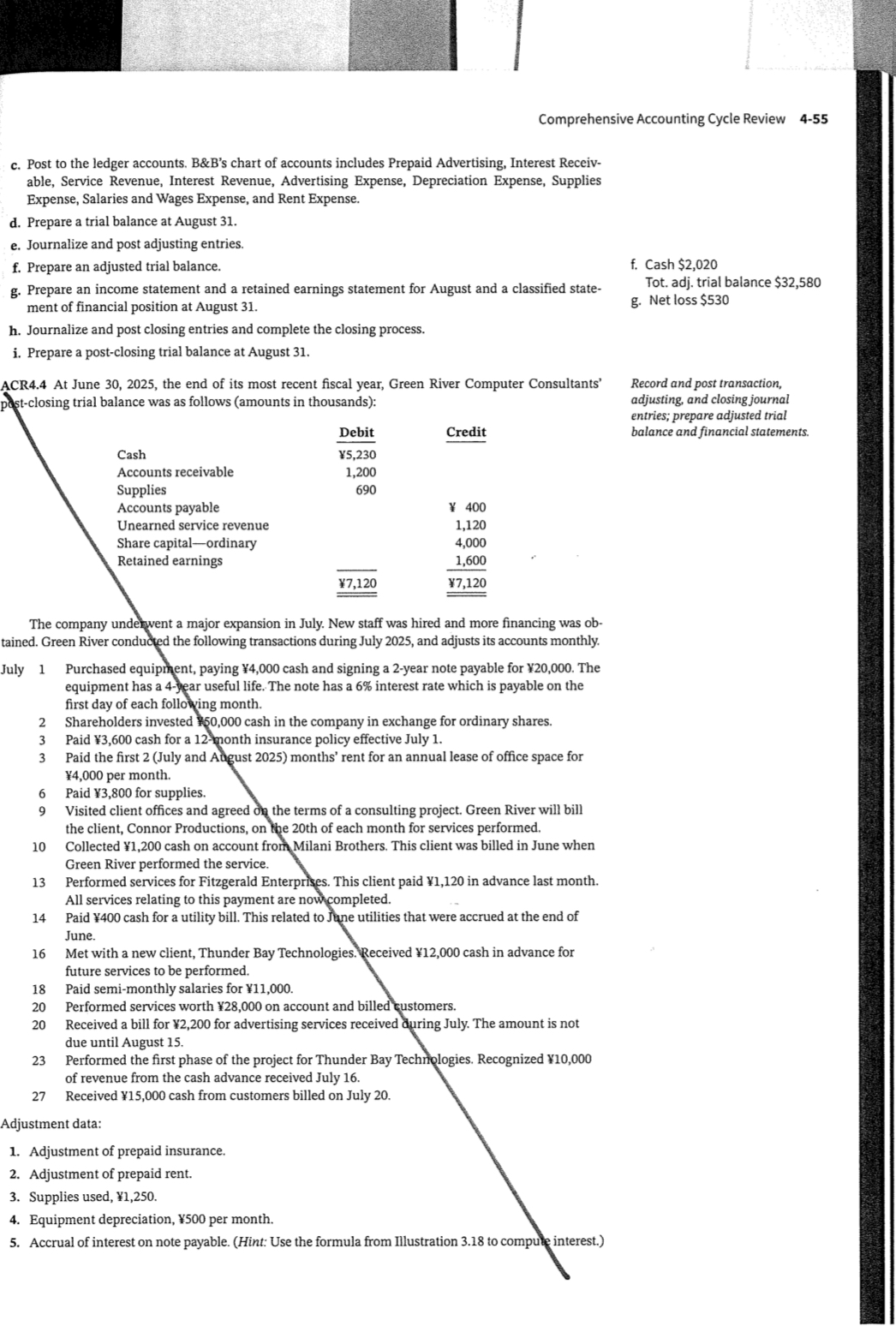 4-54 CHAPTER 4 Completing the Accounting Cycle