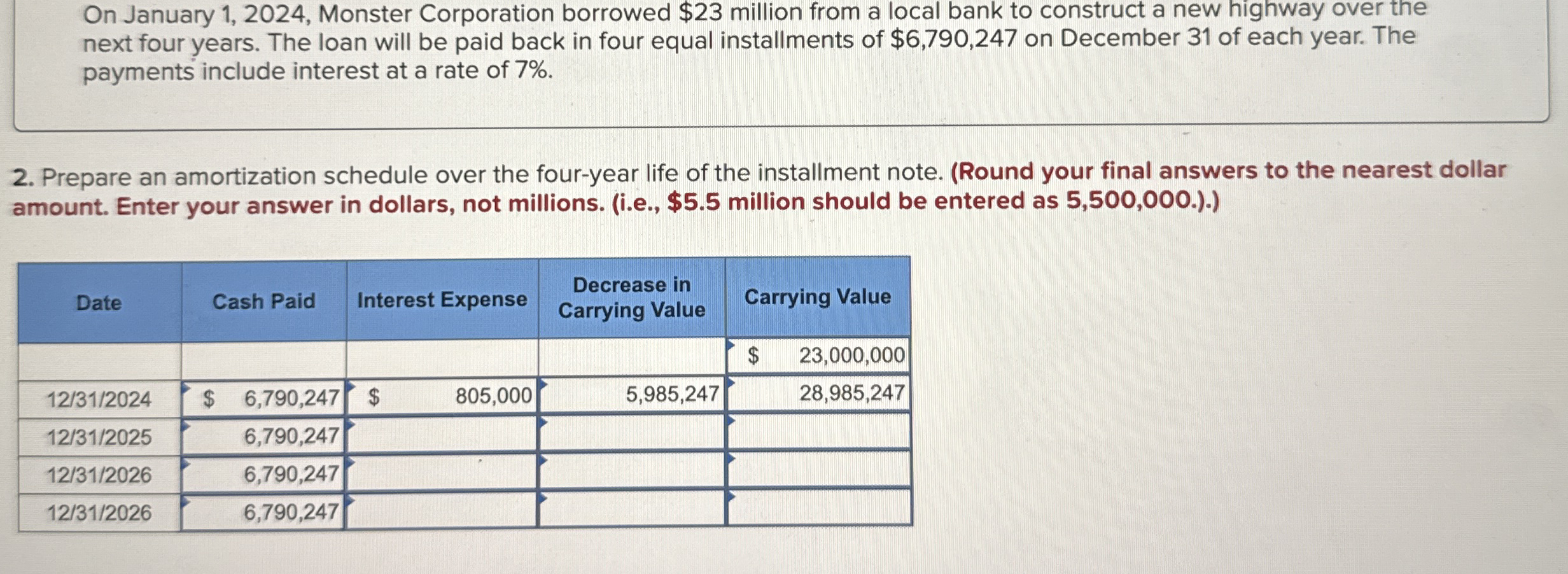 On January 1 , 2 0 2 4 , Monster Corporation