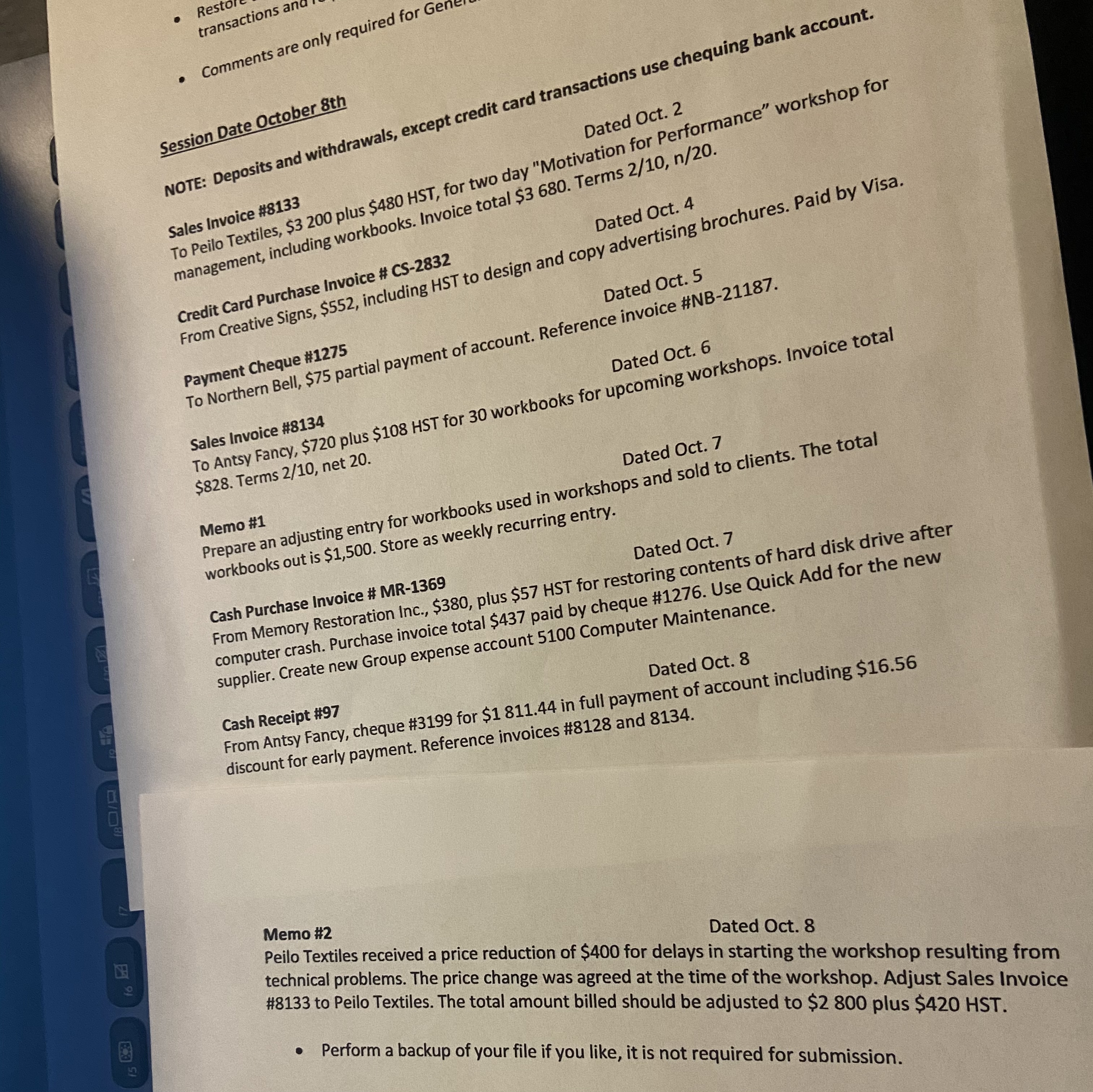 Need help with this computerized accounting