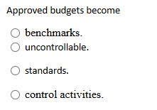 Approved budgets become benchmarks.