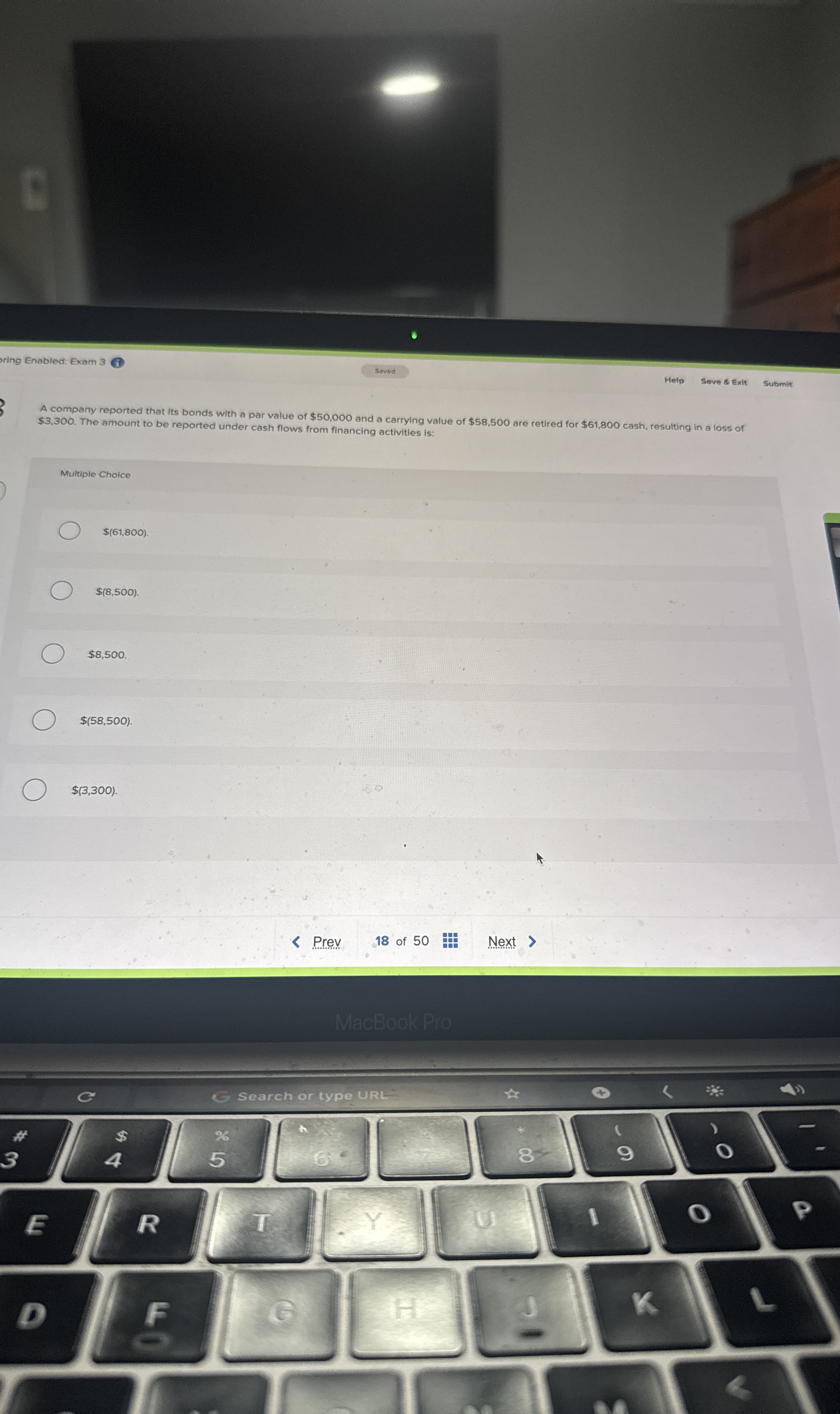 ring Enabled: Exam 3 Saved Help Sove & Exit