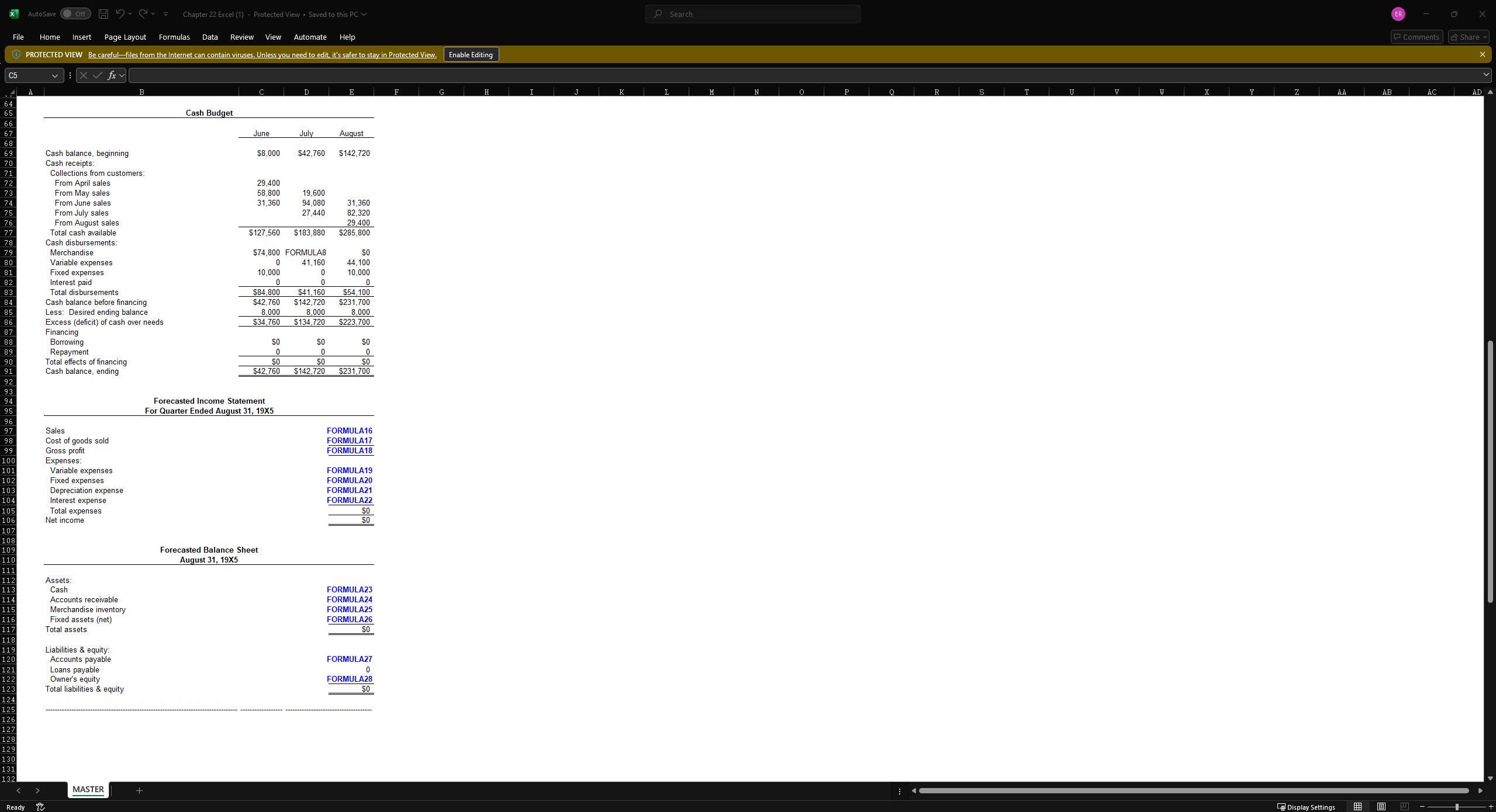 * AutoSave off) H ~ ~ ~ Chapter 22 Excel (1) -