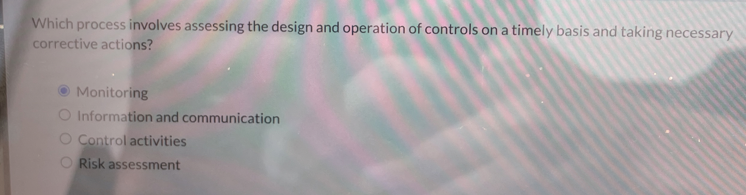 Which process involves assessing the design and