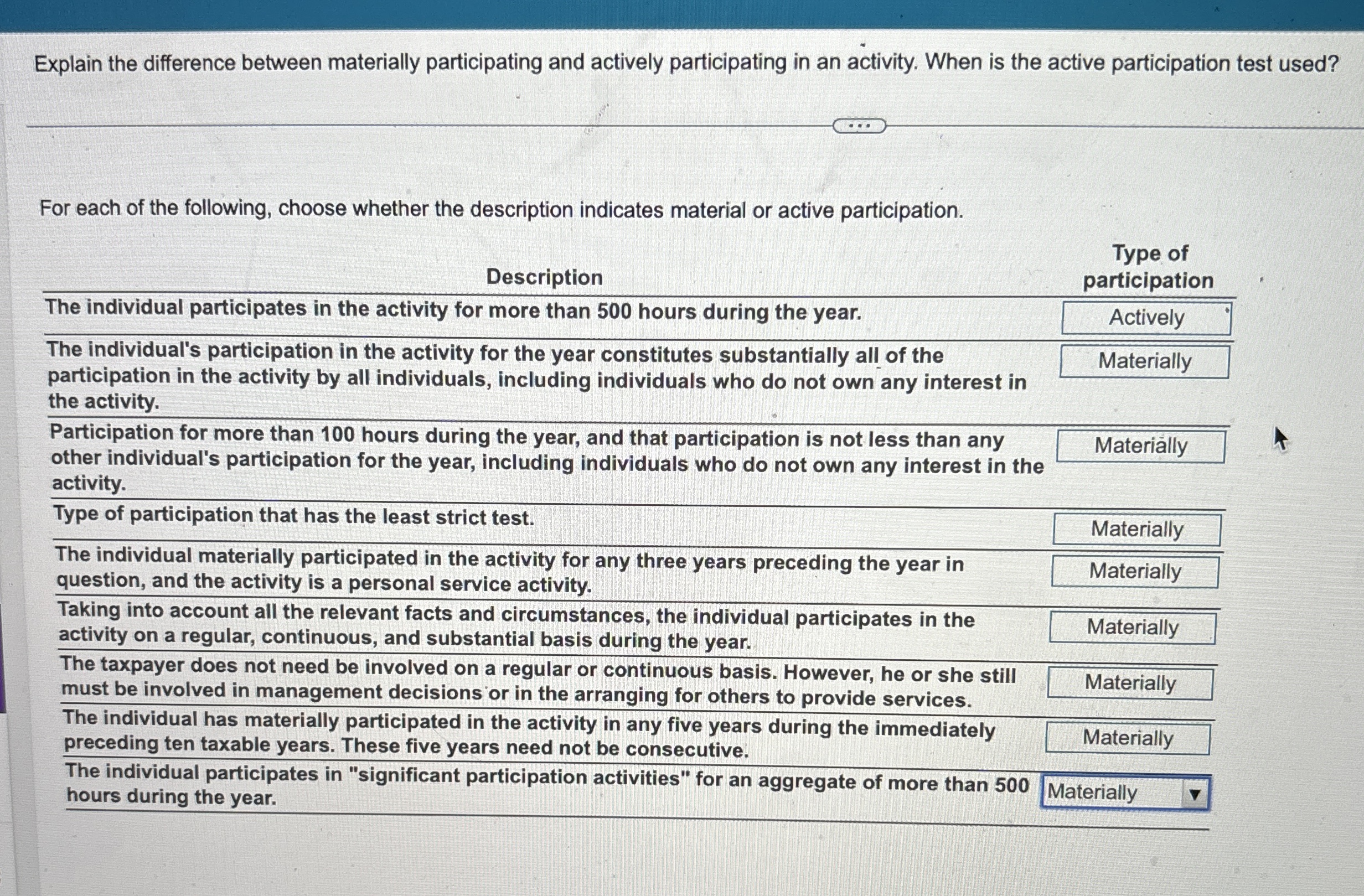 Explain the difference between materially