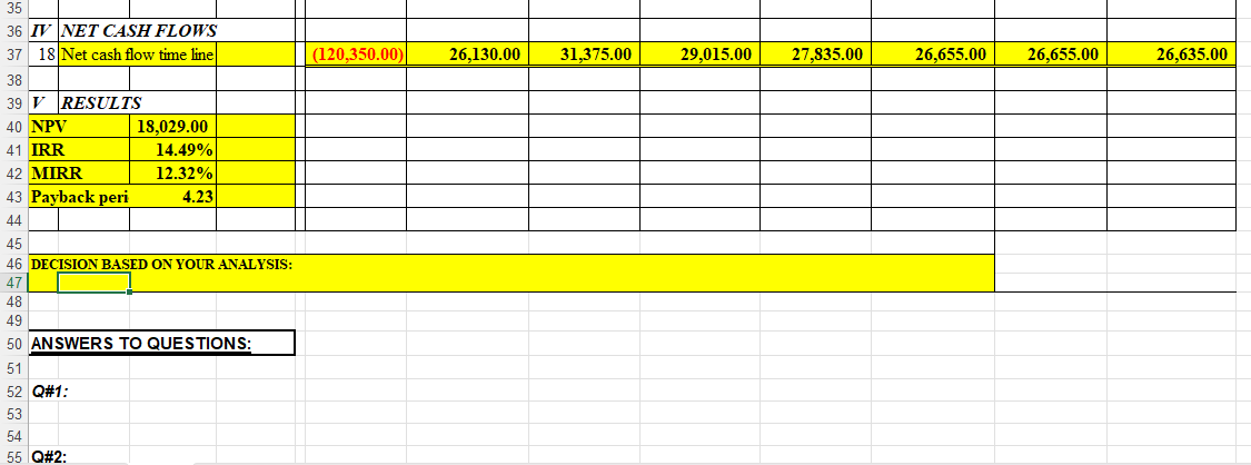 Correct and fill in the correct answer to Excel