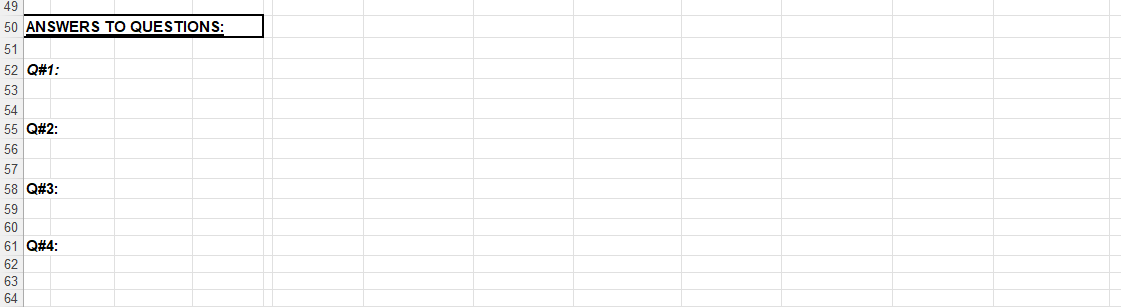 Correct and fill in the correct answer to Excel