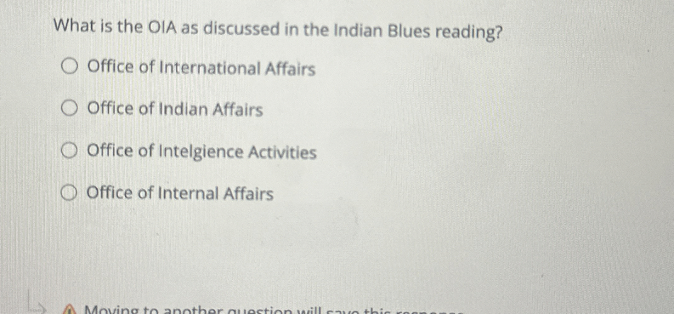 What is the OIA as discussed in the Indian Blues