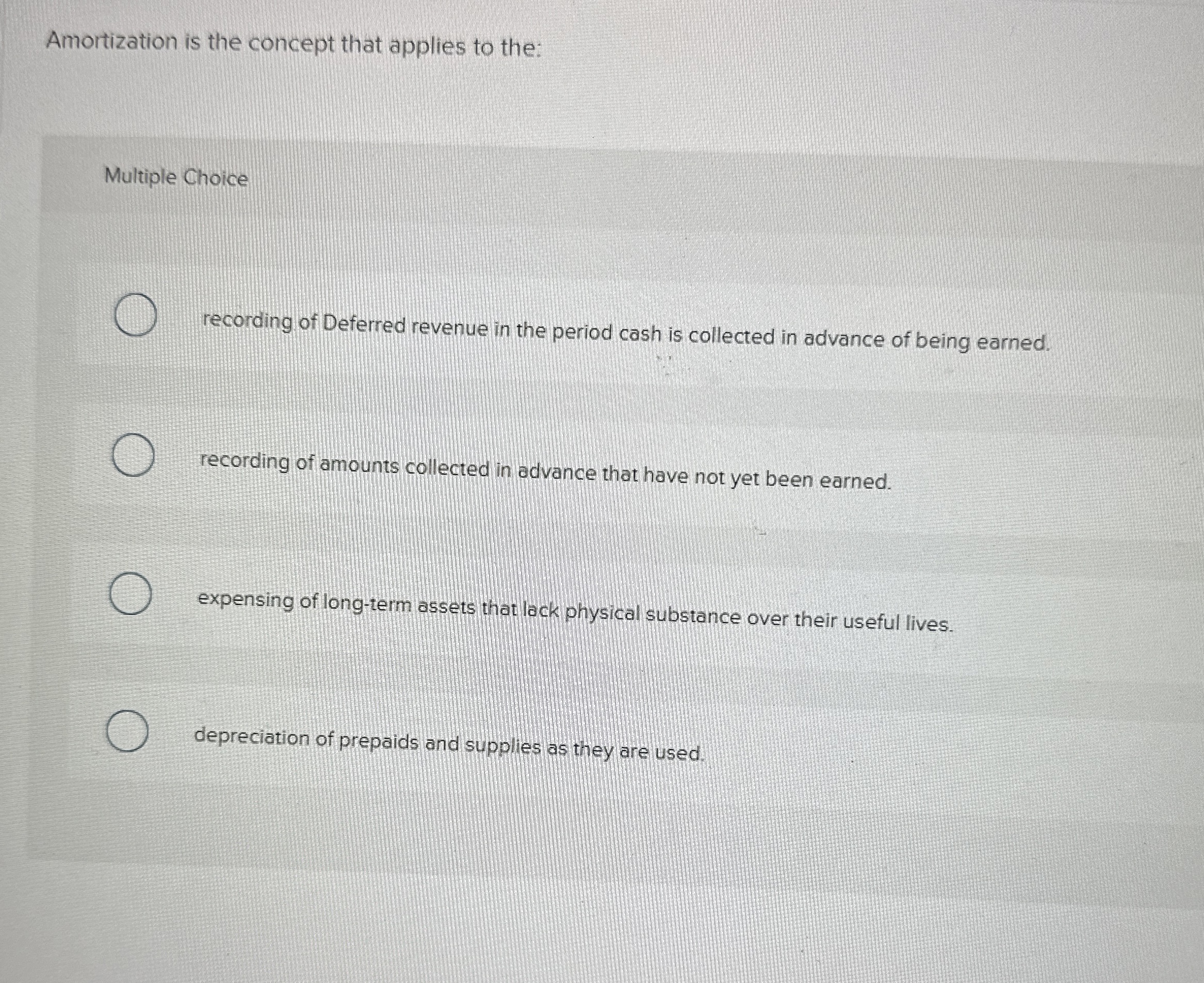 Amortization is the concept that applies to the: