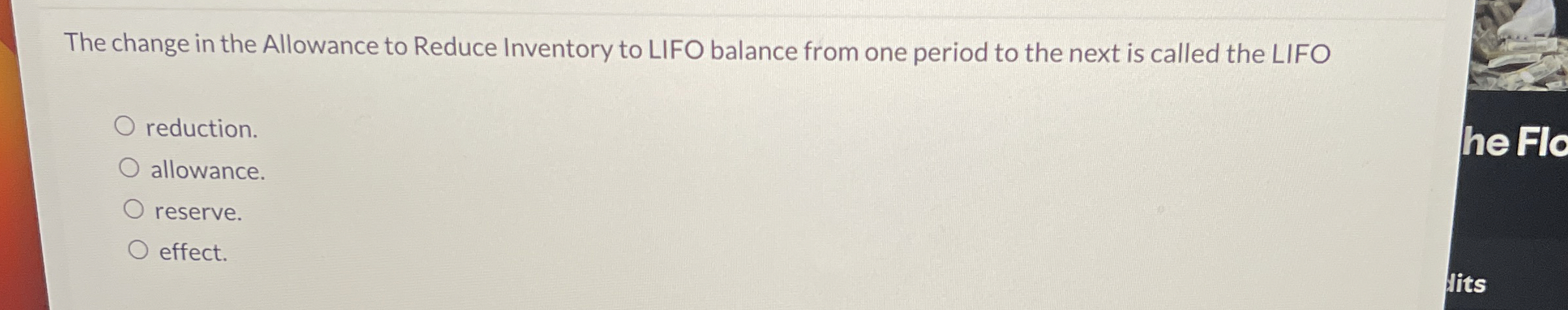 The change in the Allowance to Reduce Inventory