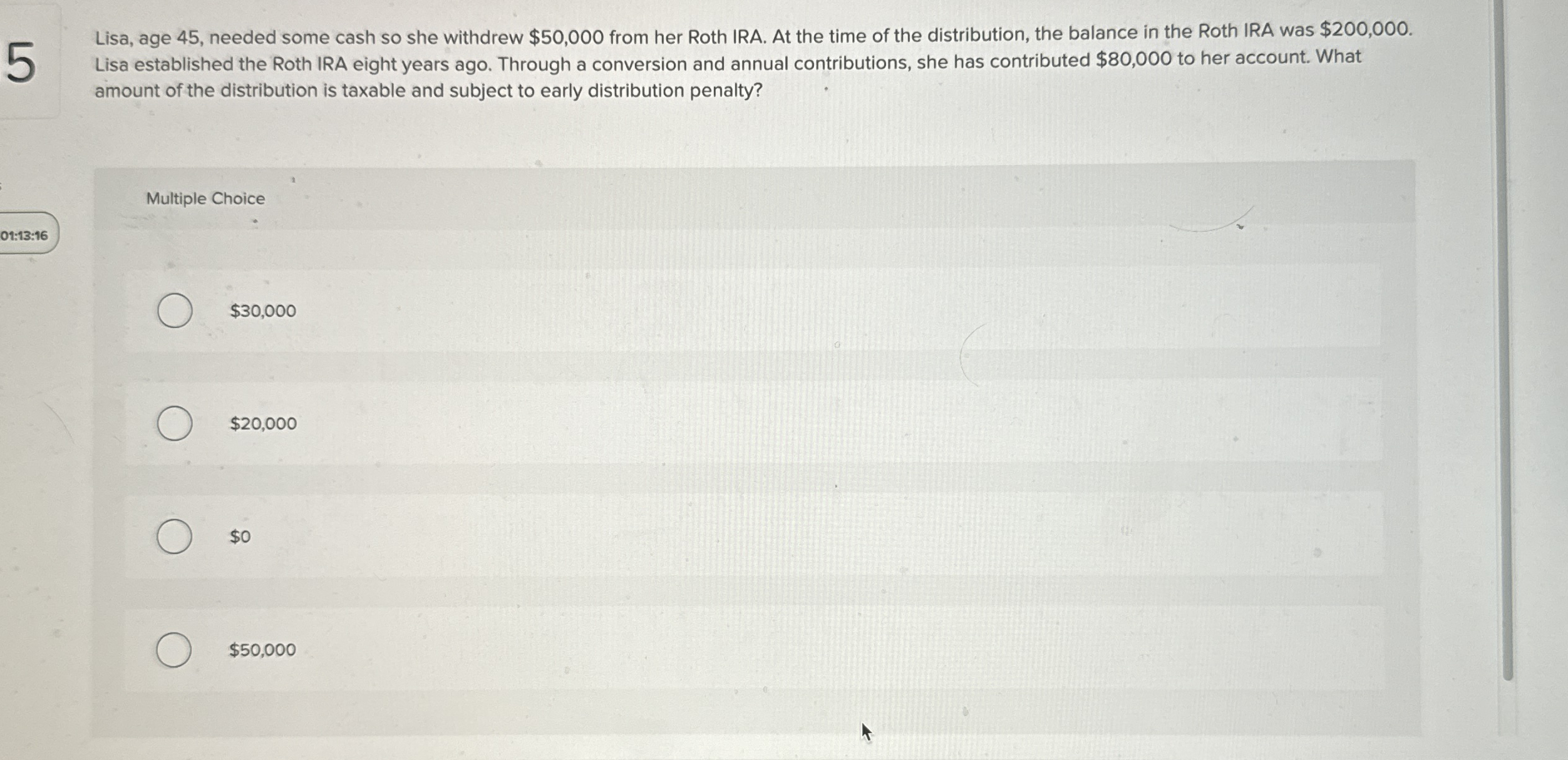 5 Lisa, age 4 5 , needed some cash so she