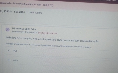 planned maintenance from Nov 1 7 2 am - 5 am (