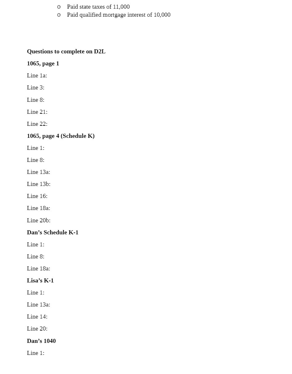 0 Paid state taxes of 11,000 0 Paid qualified