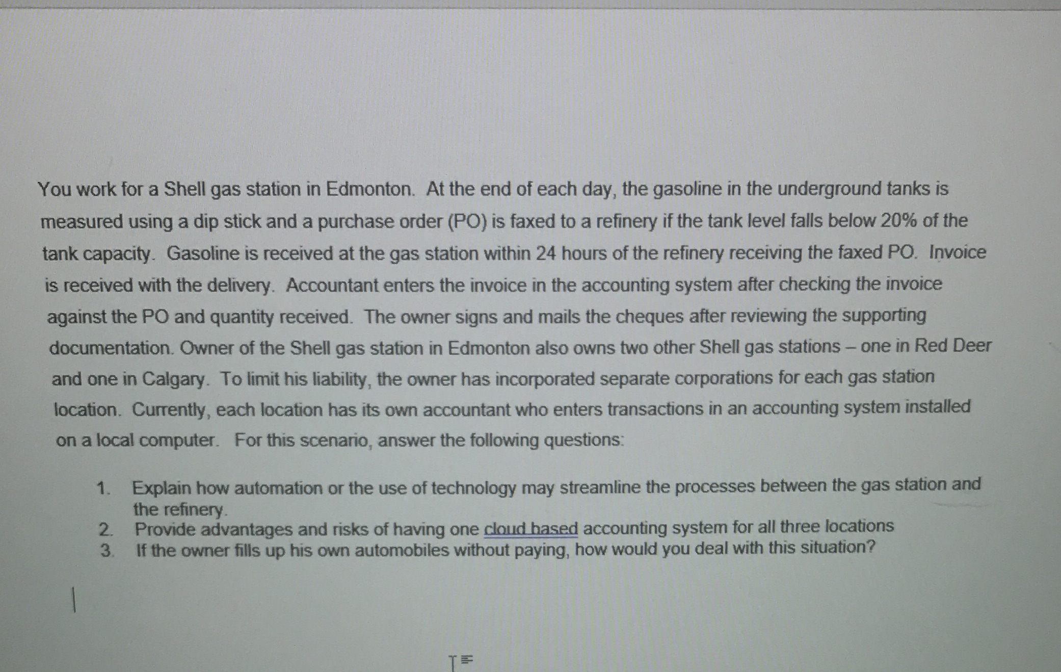 Accounting Information System related question.