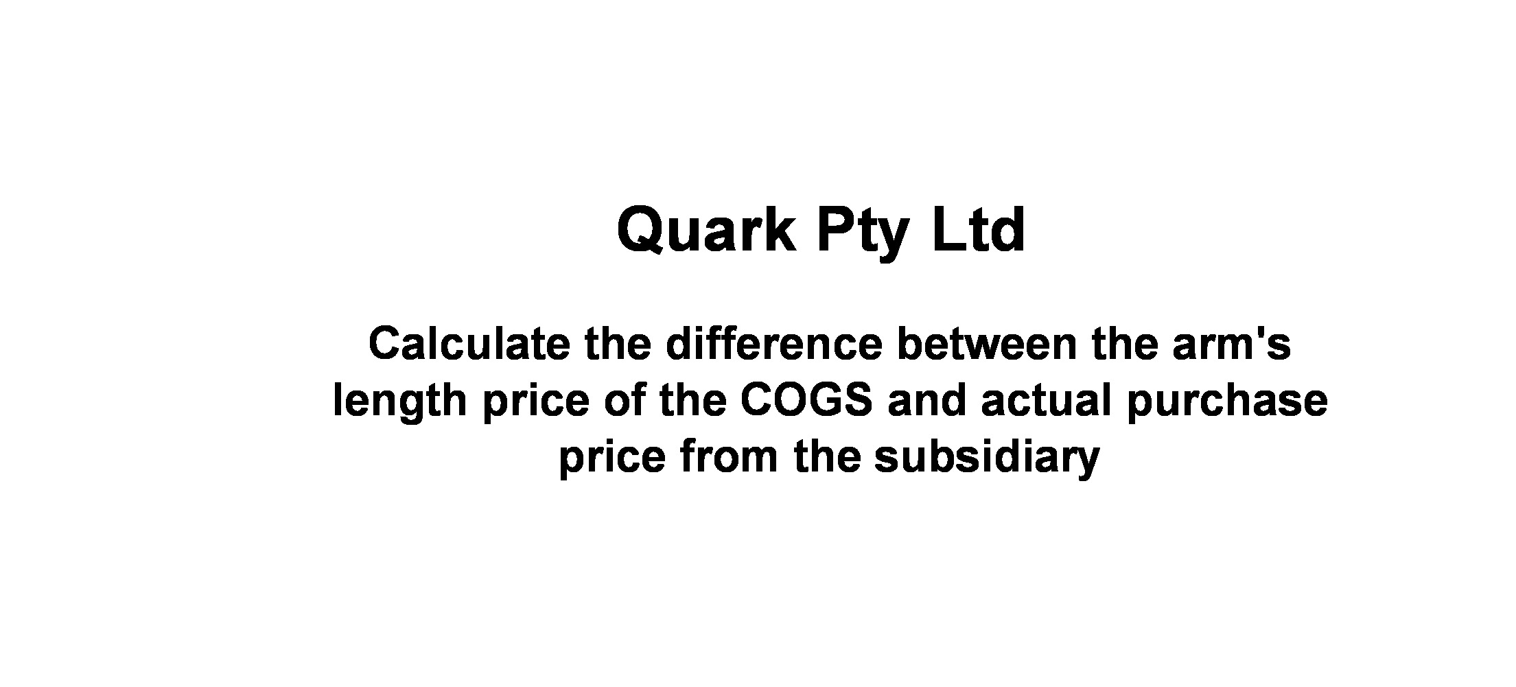 You receive the following letter. Quark Pty Ltd.