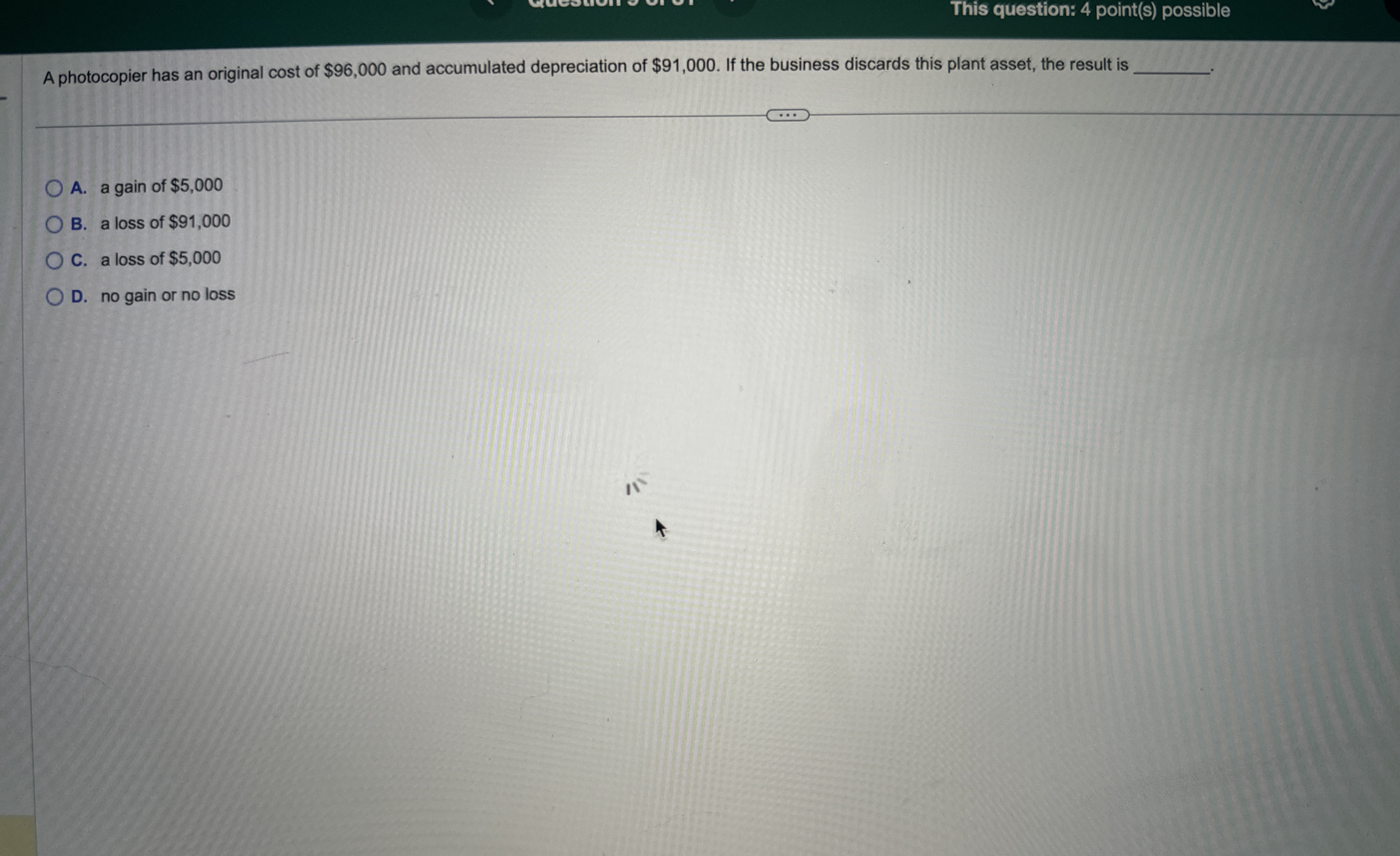 This question: 4 point ( s ) possible A